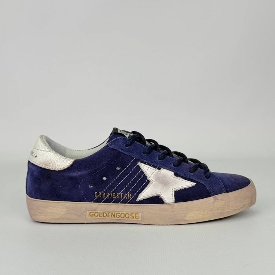Golden Goose Super Star / Suede Blue / Замша синяя - женская обувь Golden Goose