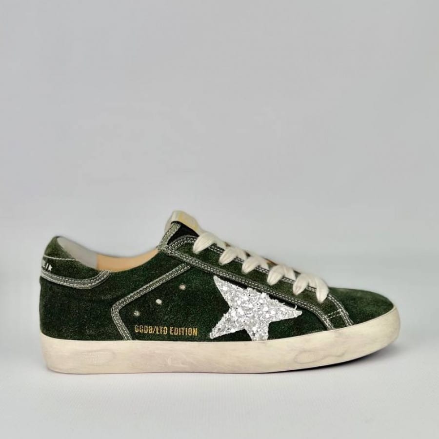 Golden Goose Super Star / Suede Green / Замша зеленая - женская обувь Golden Goose