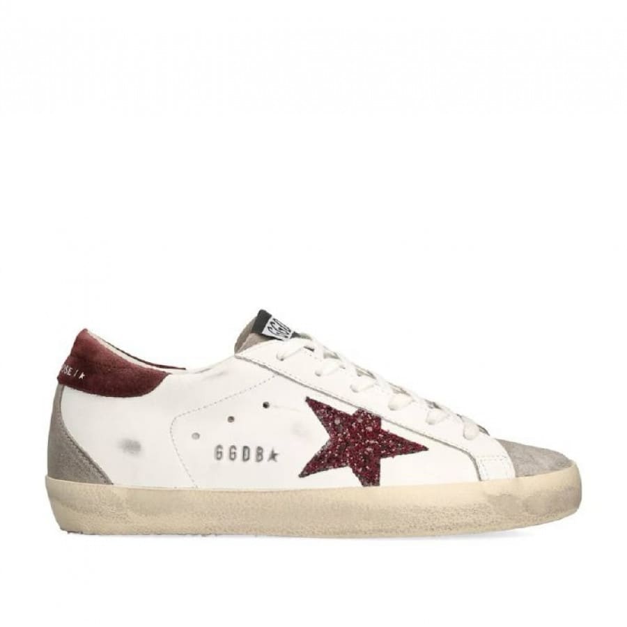 Golden Goose Super Star / Бордо звезда / бордо пятка - женская обувь Golden Goose