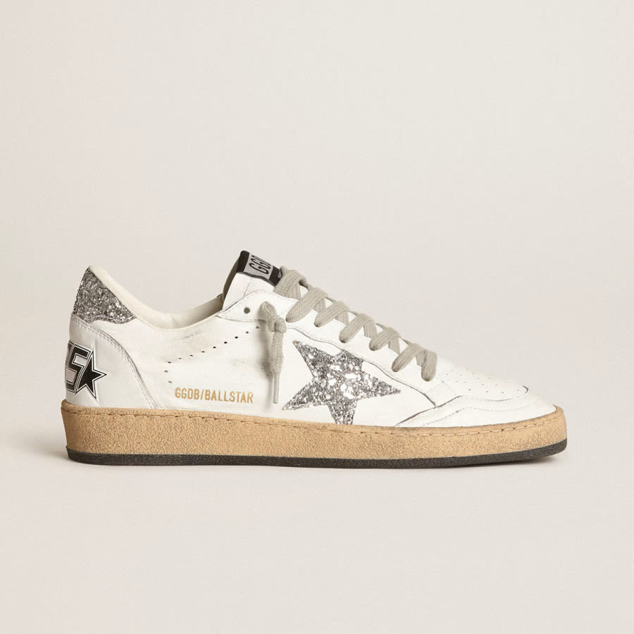 Golden Goose Ball Star / Glitter star / Серебро звезда - женская обувь Golden Goose