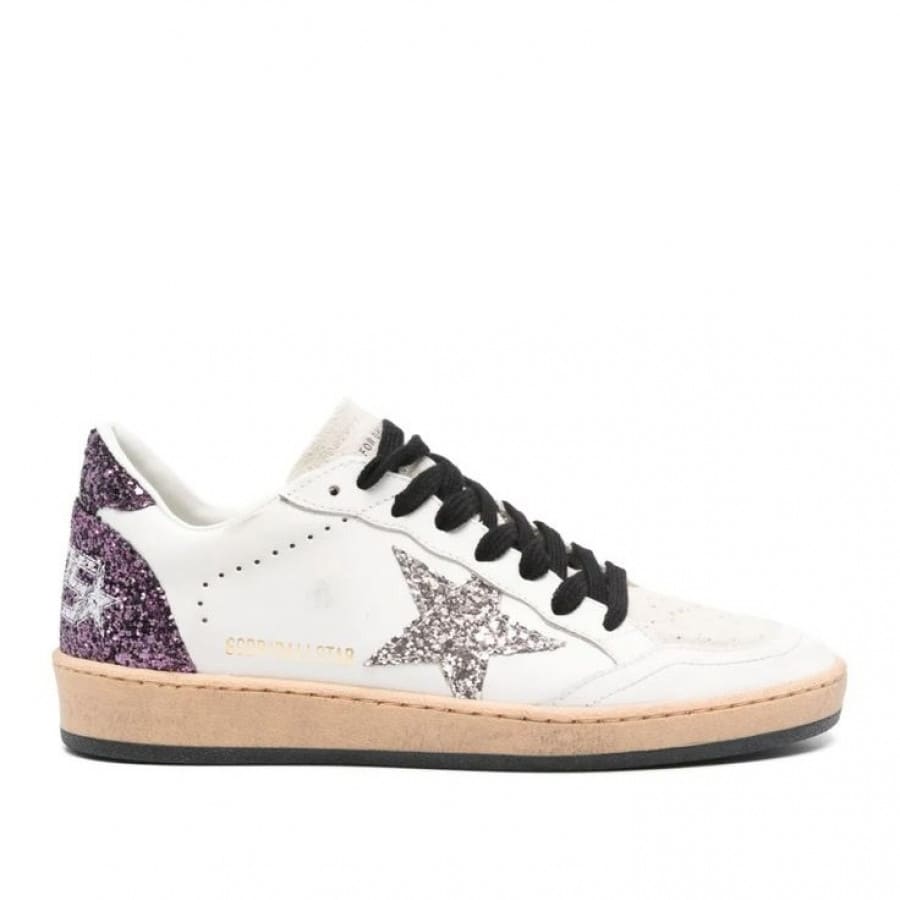 Golden Goose Ball Star / Pink glitter hell tab / Розовый глиттер - женская обувь Golden Goose