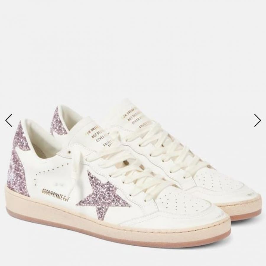 Golden Goose Ball Star / Pink glitter star / Розовый глиттер Сирень - женская обувь Golden Goose