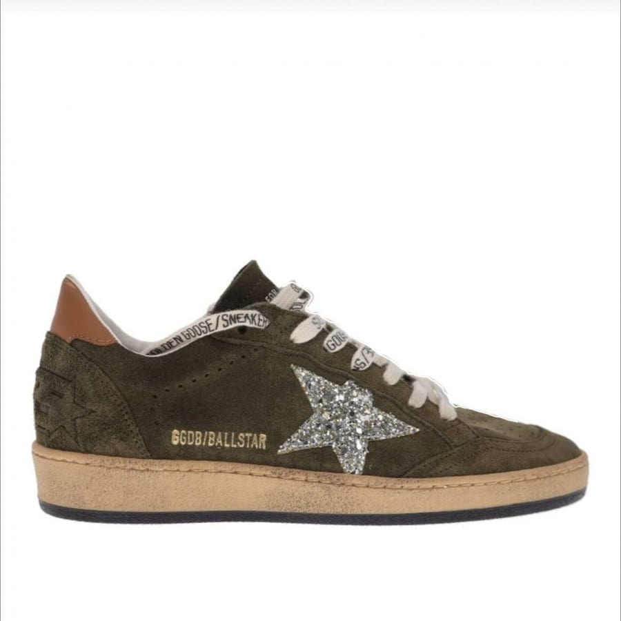 Golden Goose Ball Star / Suede Khaki / Замша хаки - женская обувь Golden Goose