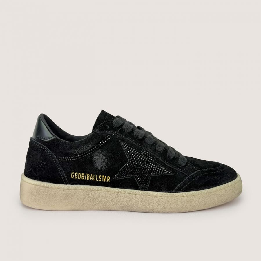 Golden Goose Ball Star / Замша черная / звезда черные кристаллы - женская обувь Golden Goose