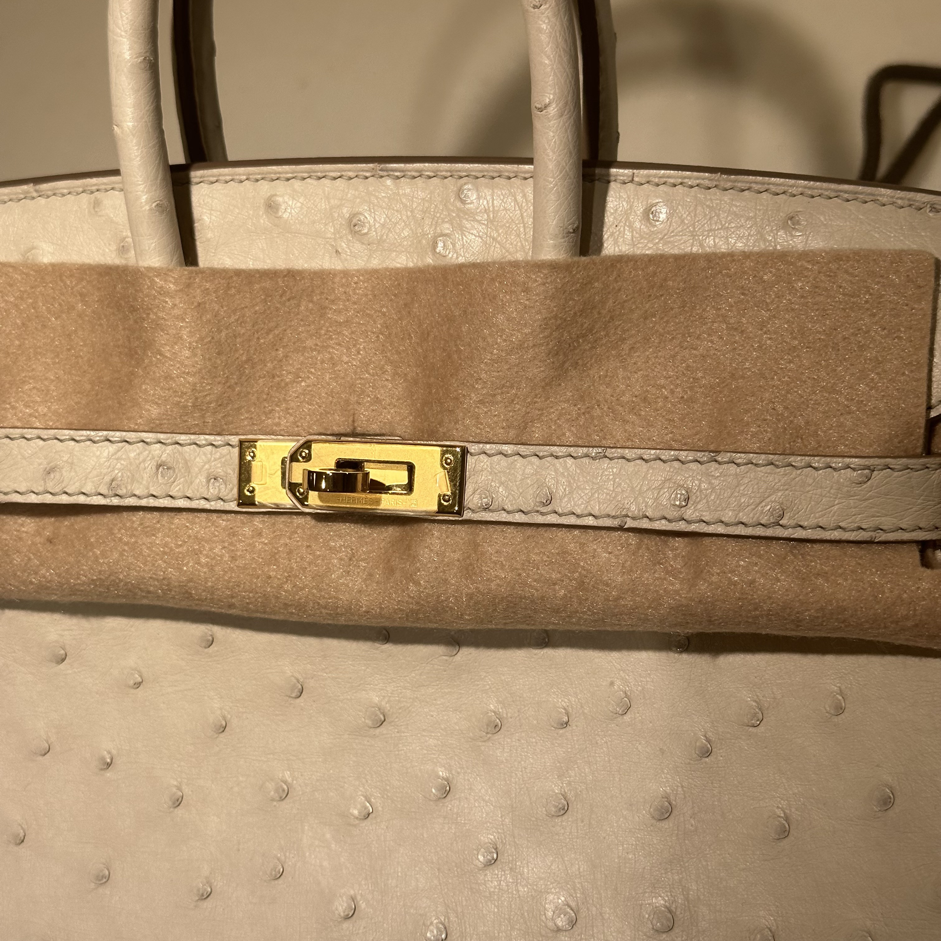 Hermes Birkin 25 Ostrich Leather GHW миниатюра 5