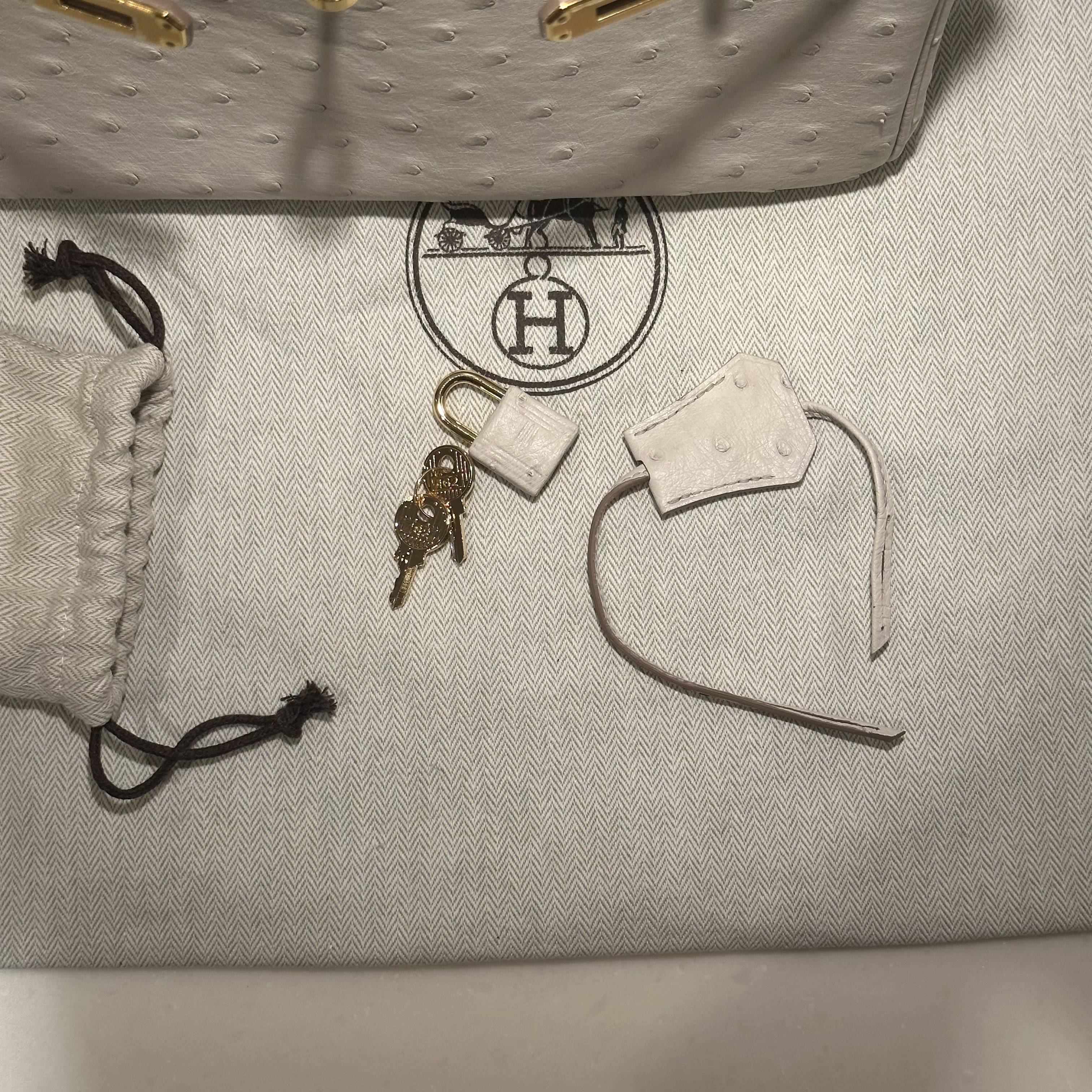 Hermes Birkin 25 Ostrich Leather GHW миниатюра 9