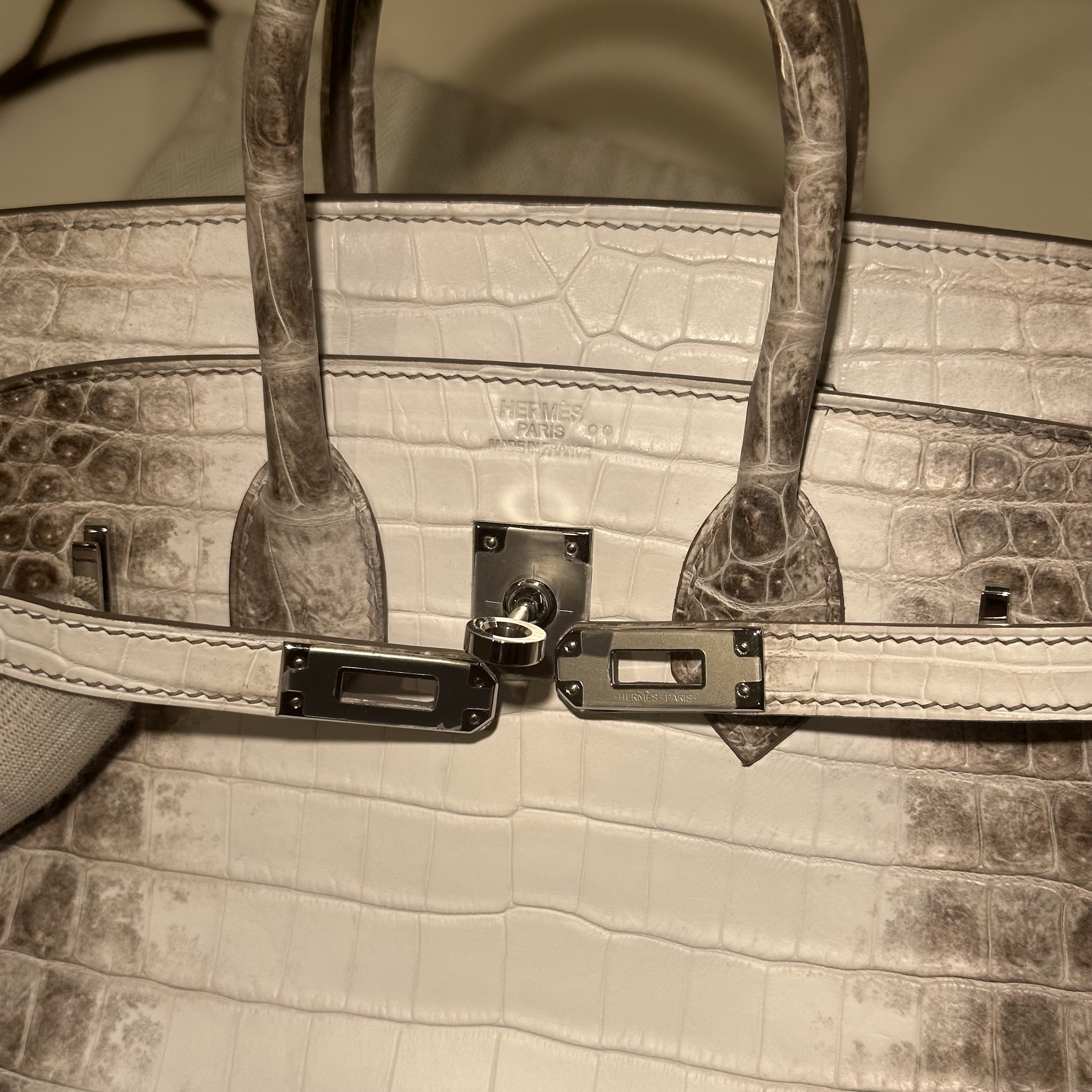 Hermes Birkin 25 cm Himalaya Crocodile Leather PHW миниатюра 3