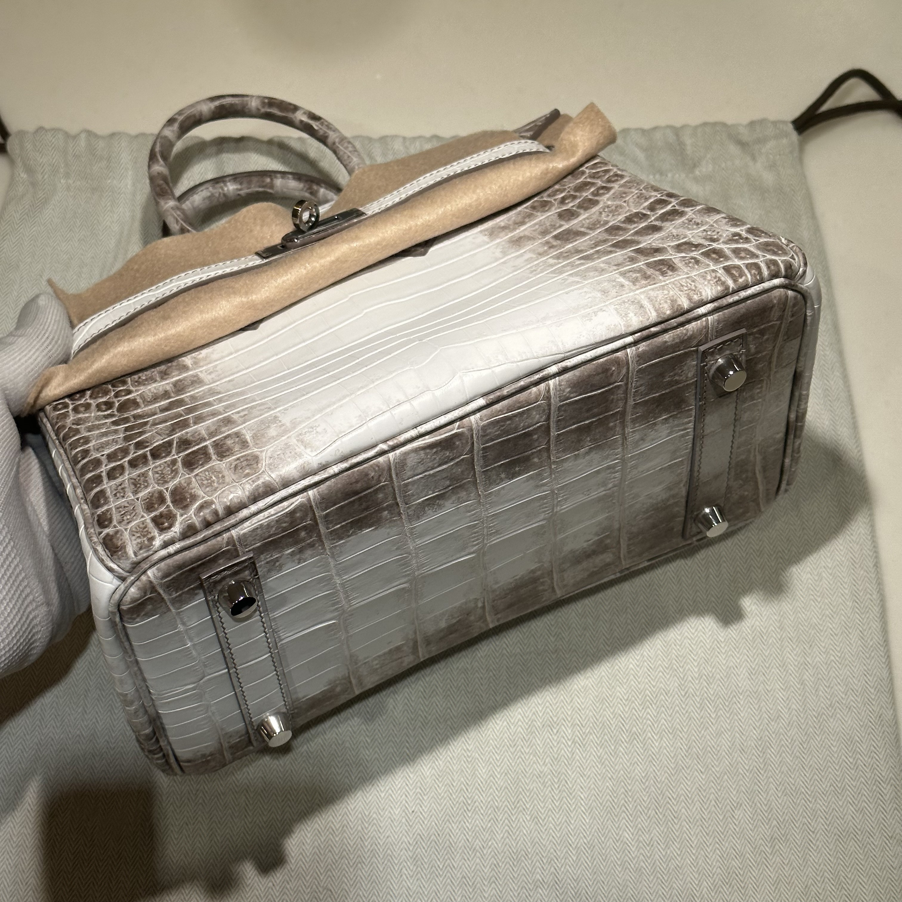 Hermes Birkin 25 cm Himalaya Crocodile Leather PHW миниатюра 4