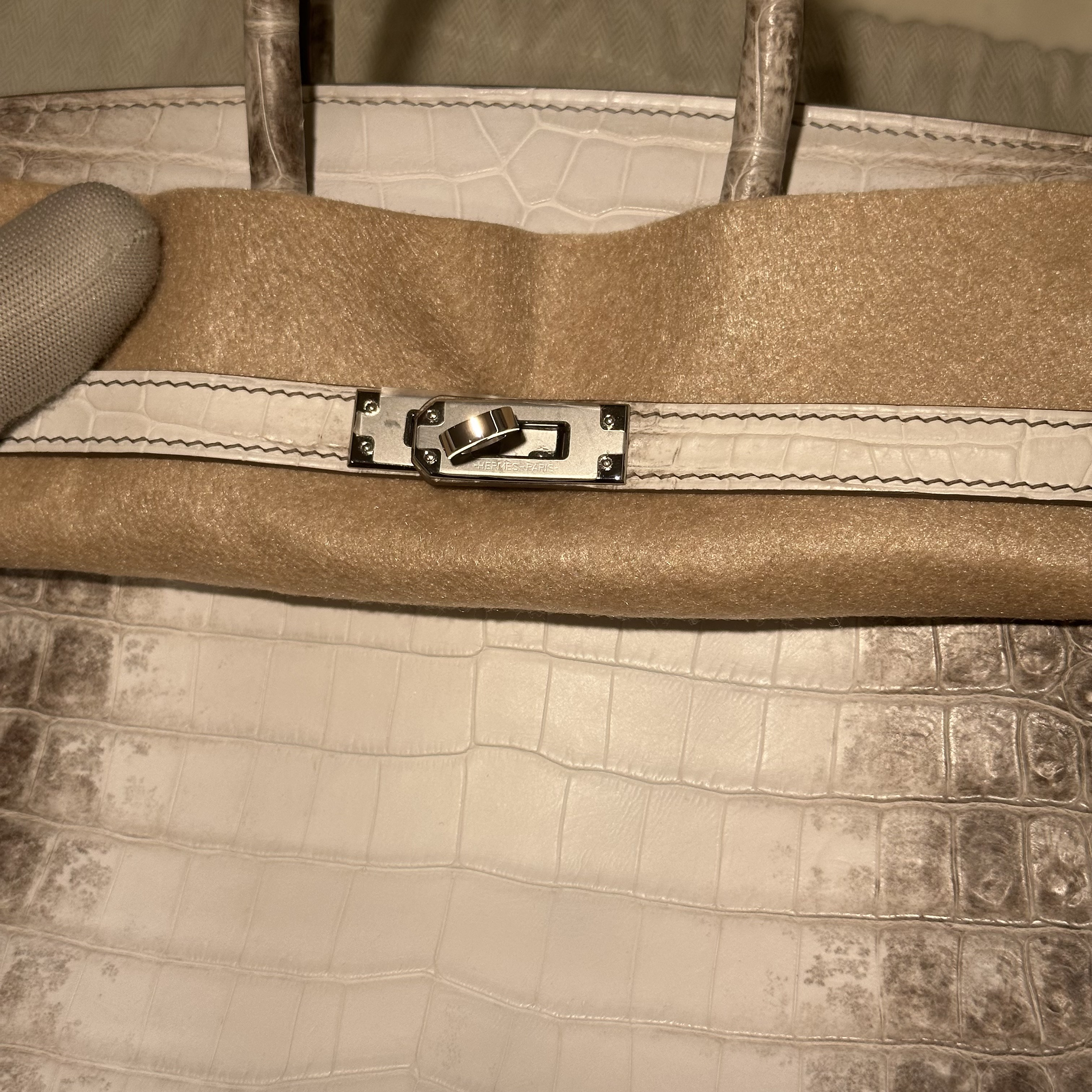 Hermes Birkin 25 cm Himalaya Crocodile Leather PHW миниатюра 5