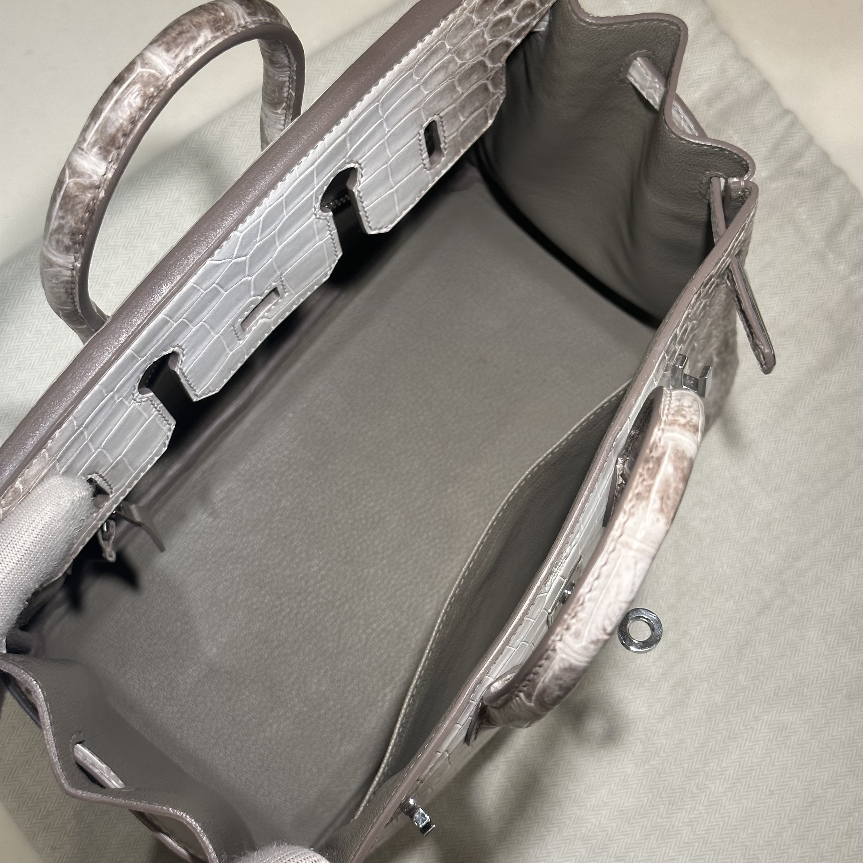 Hermes Birkin 25 cm Himalaya Crocodile Leather PHW миниатюра 6