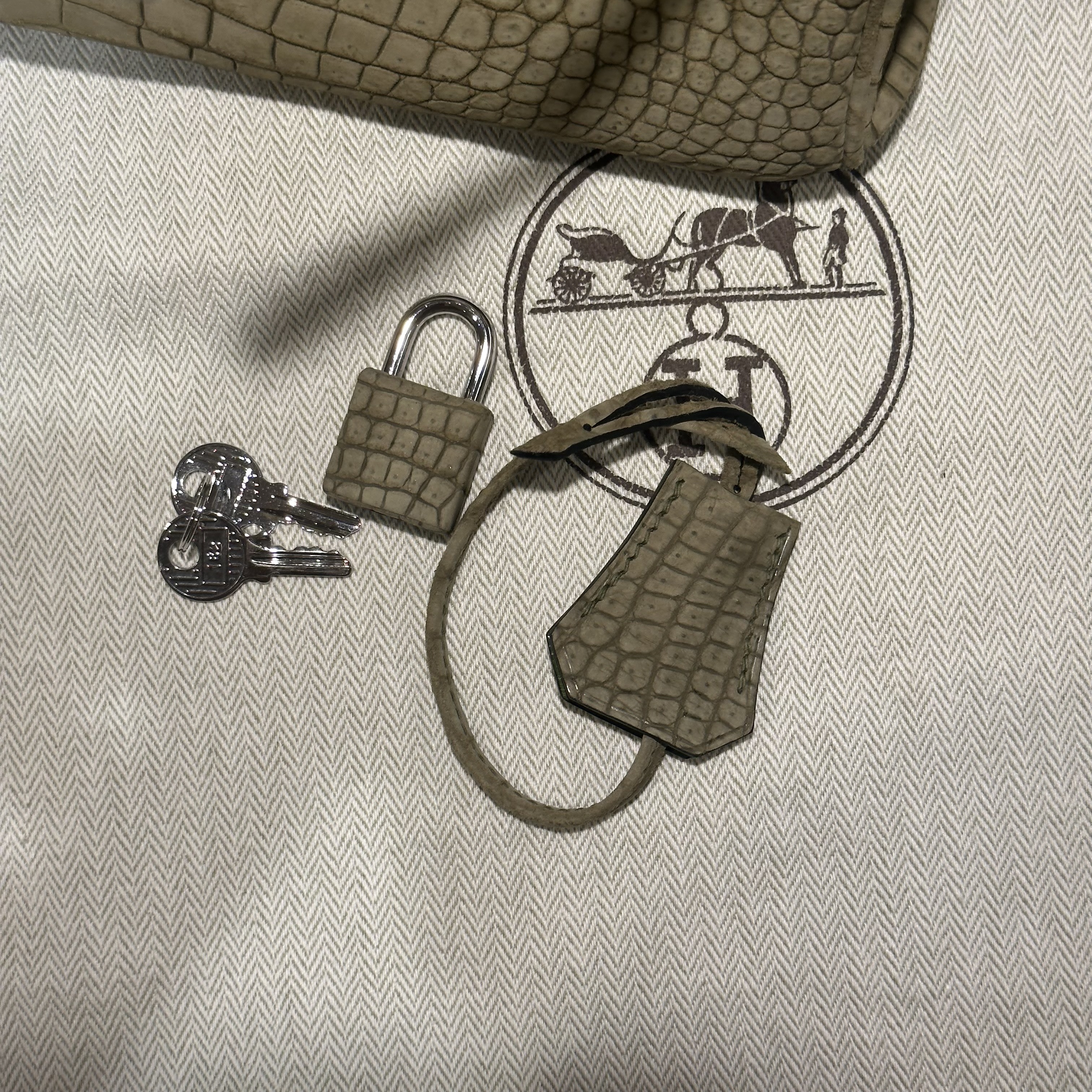 Hermes Birkin 25 cm Porosus Crocodile Leather PHW миниатюра 6