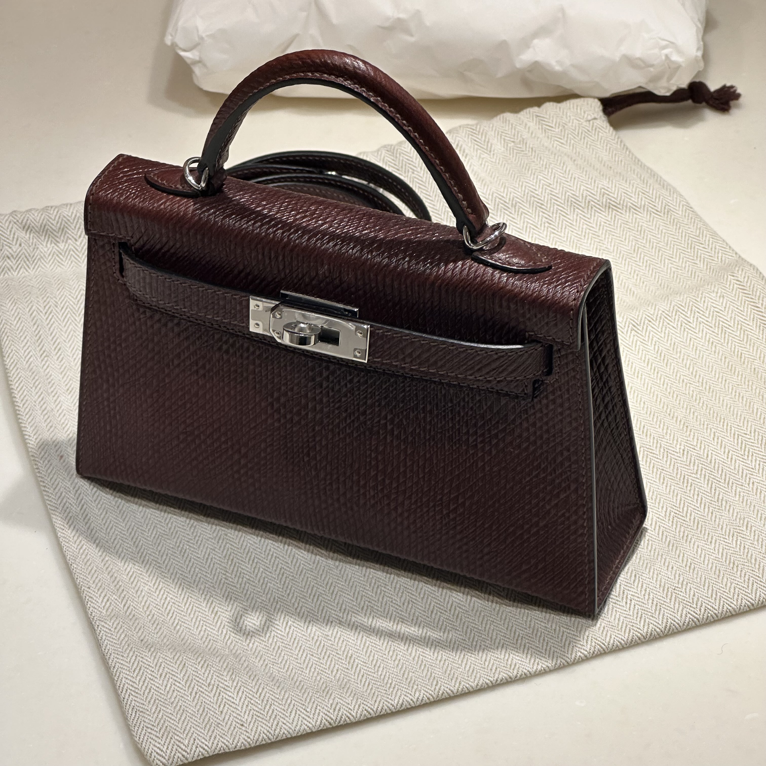 Hermes Mini Kelly Volynka Leather PHW