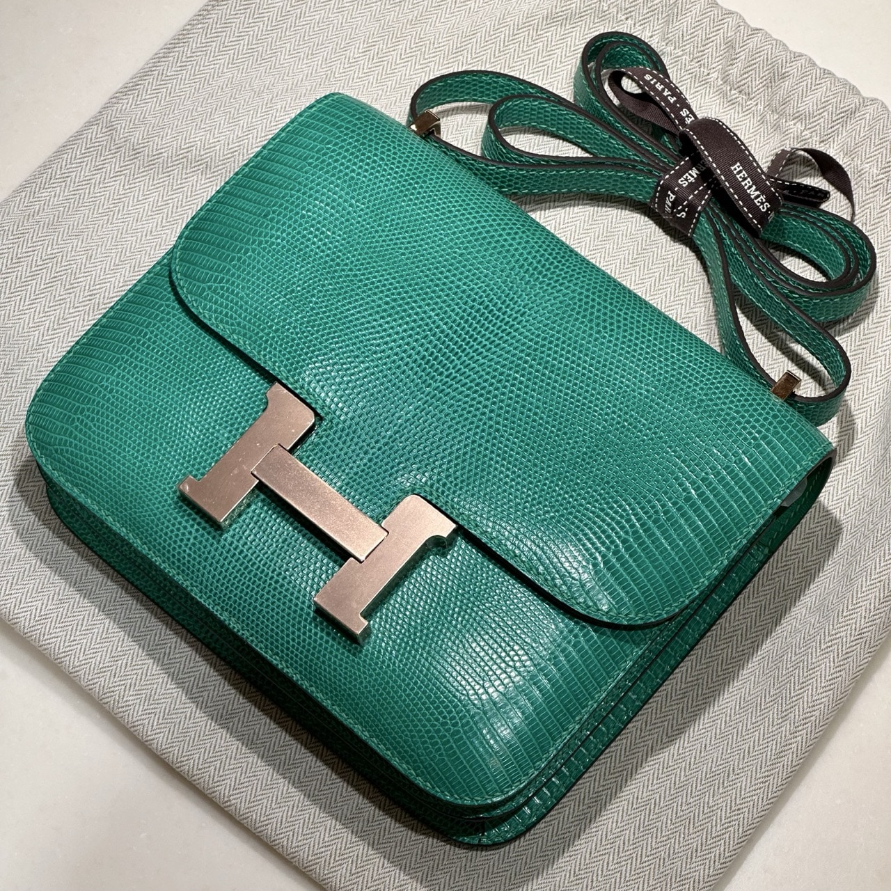 Hermes Constance 18 cm Lizard Leather Rose Gold