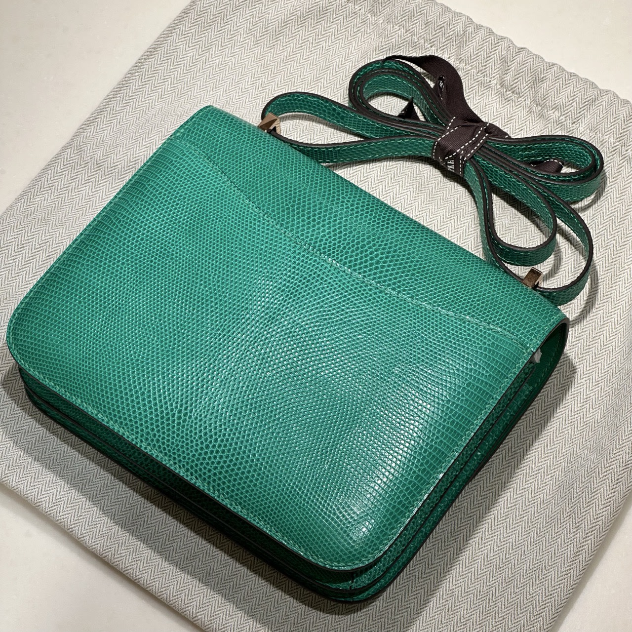 Hermes Constance 18 cm Lizard Leather Rose Gold миниатюра 8