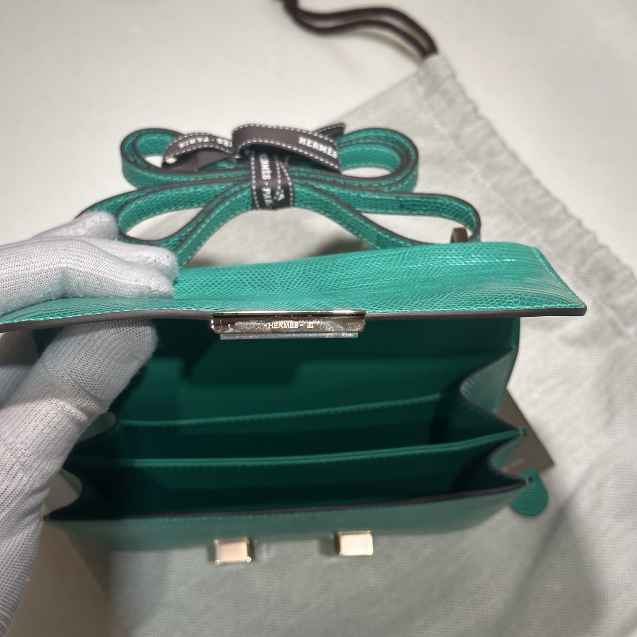 Hermes Constance 18 cm Lizard Leather Rose Gold миниатюра 3