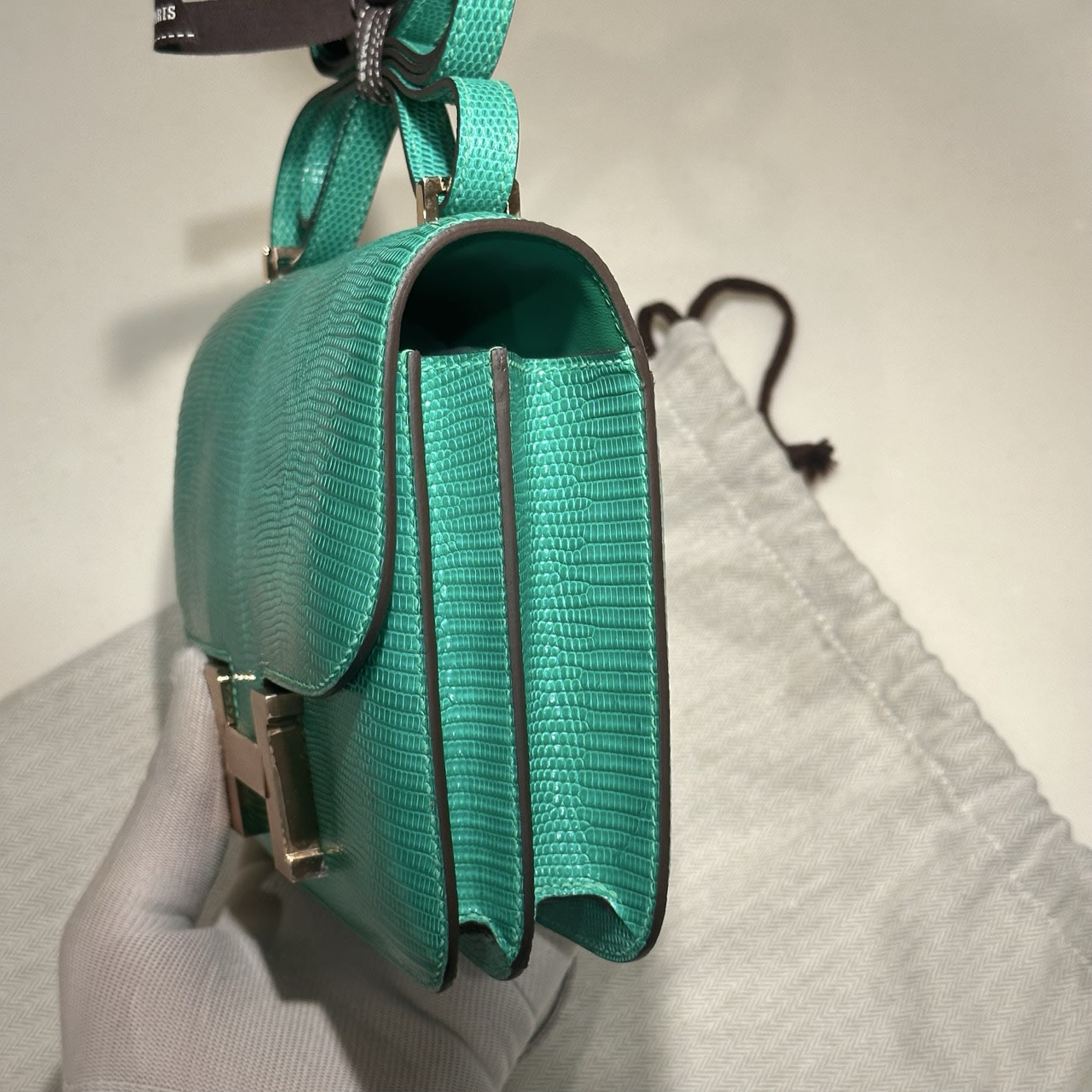 Hermes Constance 18 cm Lizard Leather Rose Gold миниатюра 4