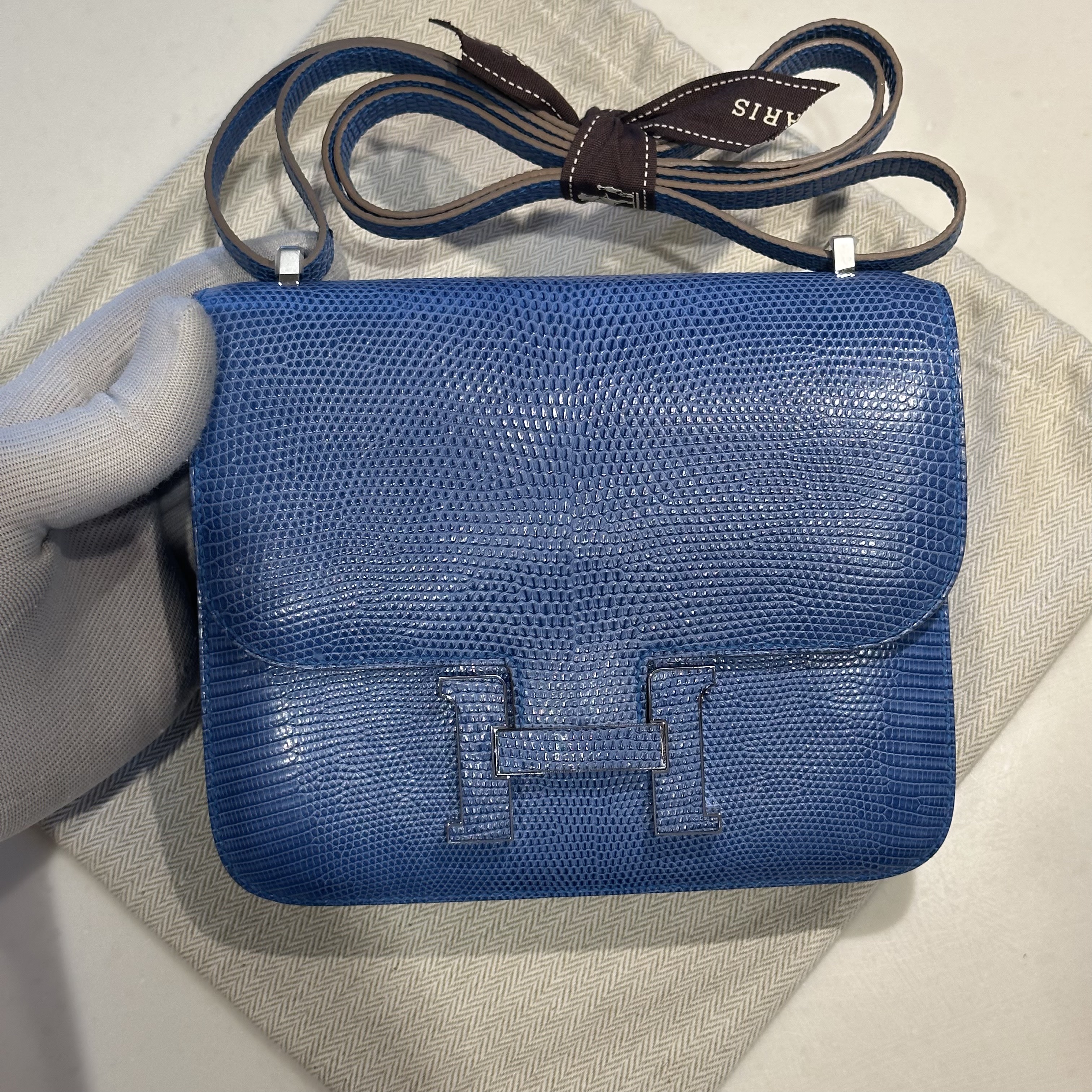 Hermes Constance 18 cm Lizard Leather PHW миниатюра 2