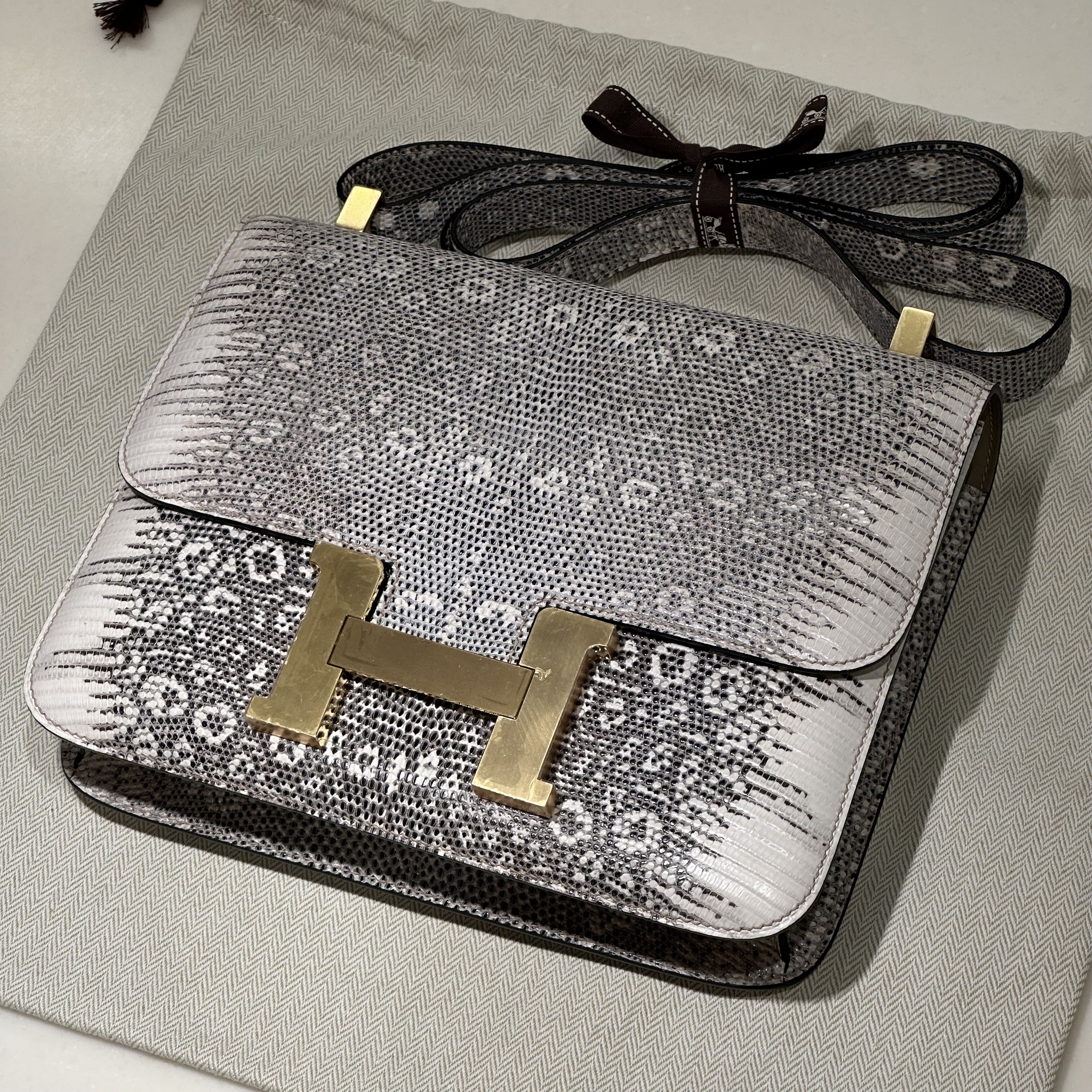 Hermes Constance 24 cm Lizard Ombré Leather GHW