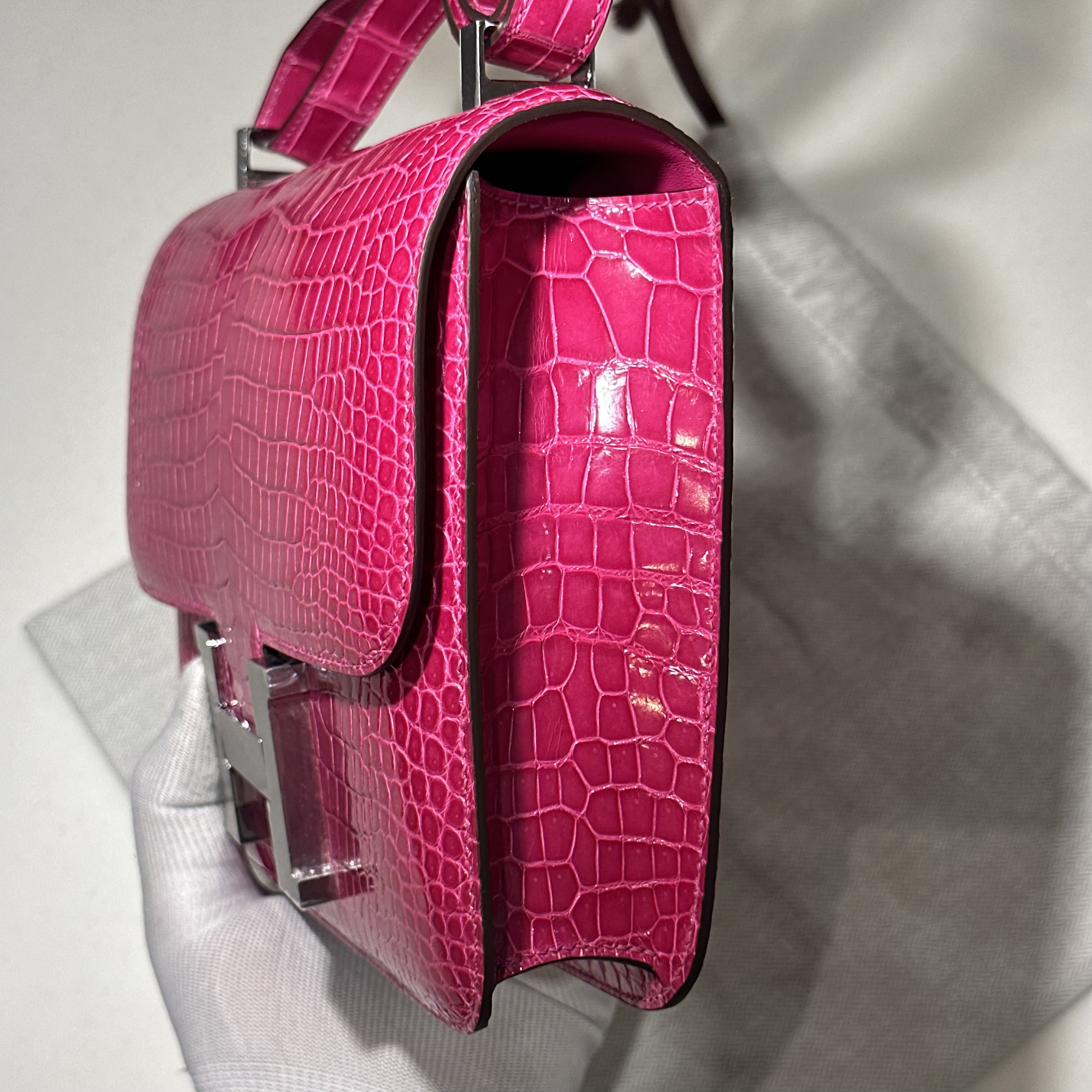 Hermes Constance 24 cm Porosus Crocodile Leather PHW миниатюра 3