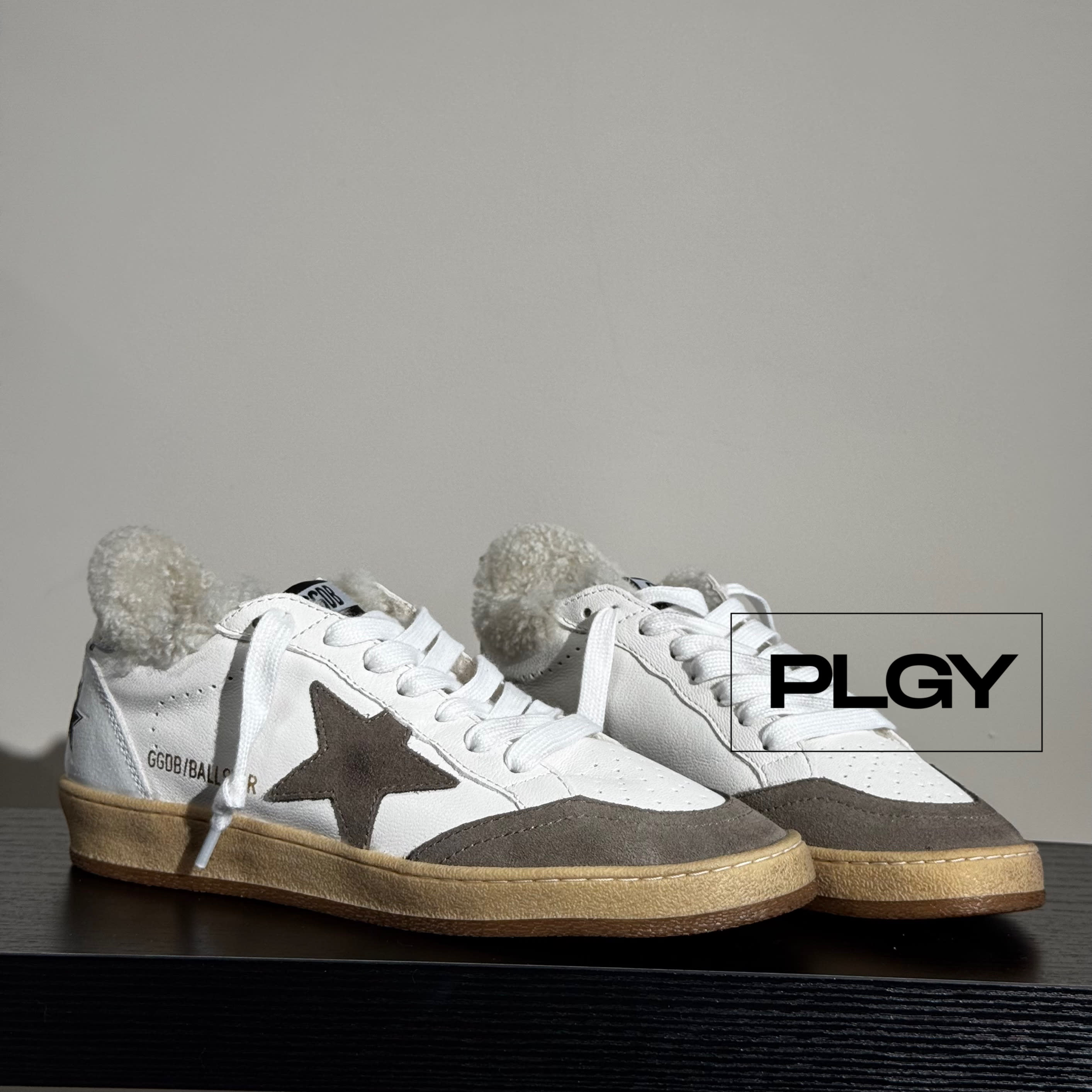 Golden Goose Winter White with Brown