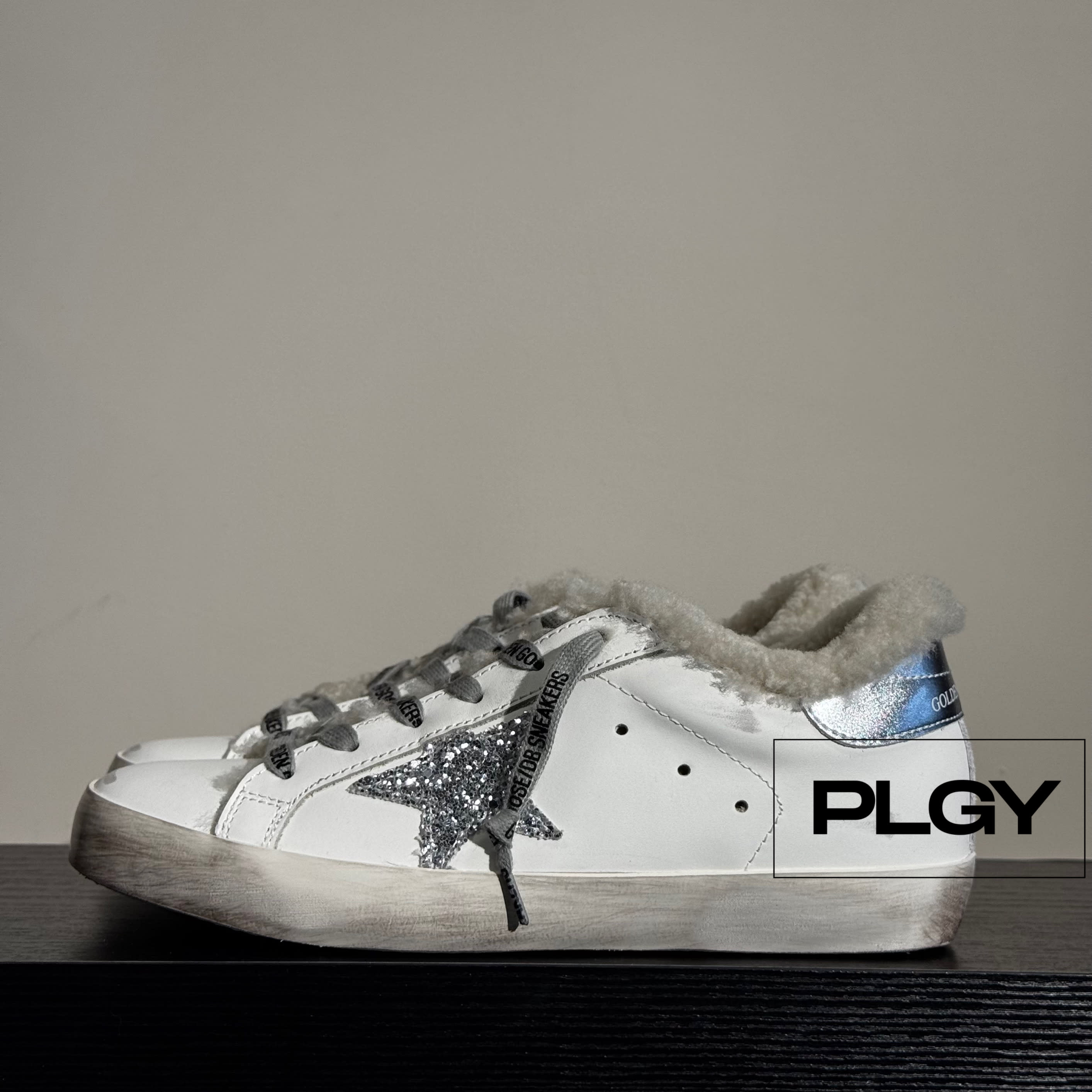 Golden Goose Winter White with Silver Sparkle