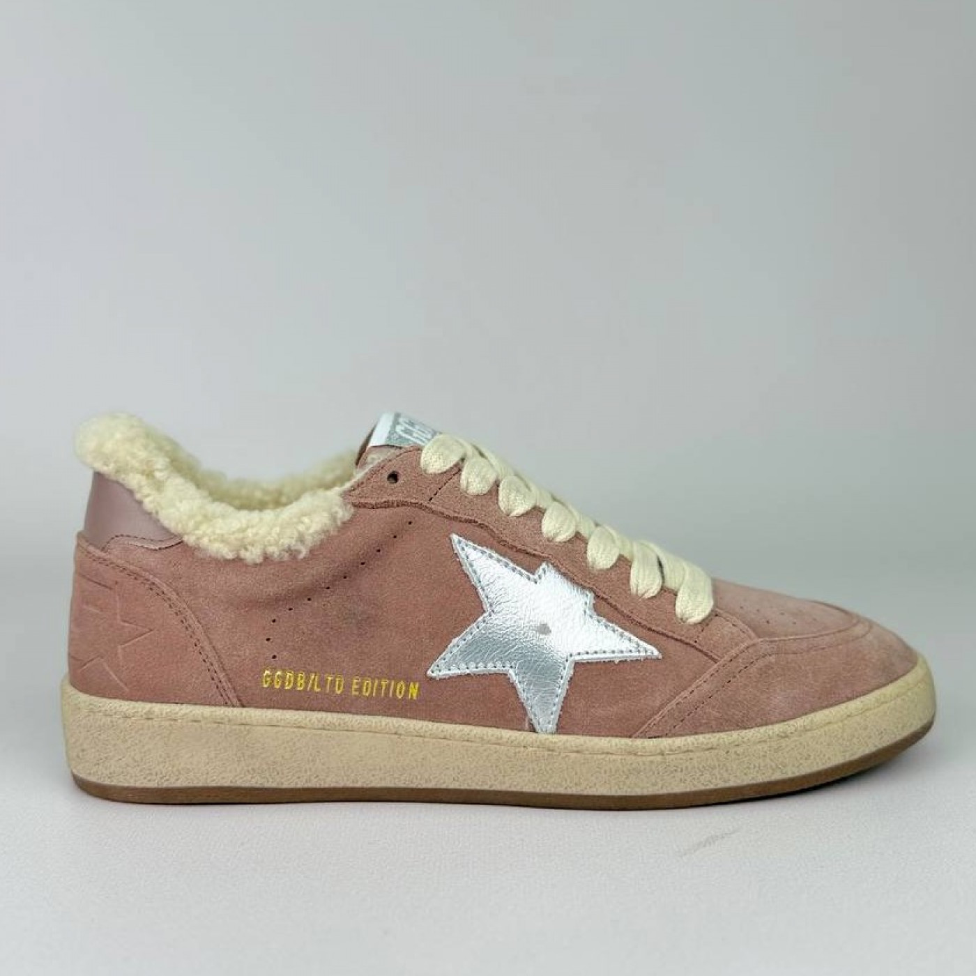 Зимние Golden Goose Ball Star / Замша розовая