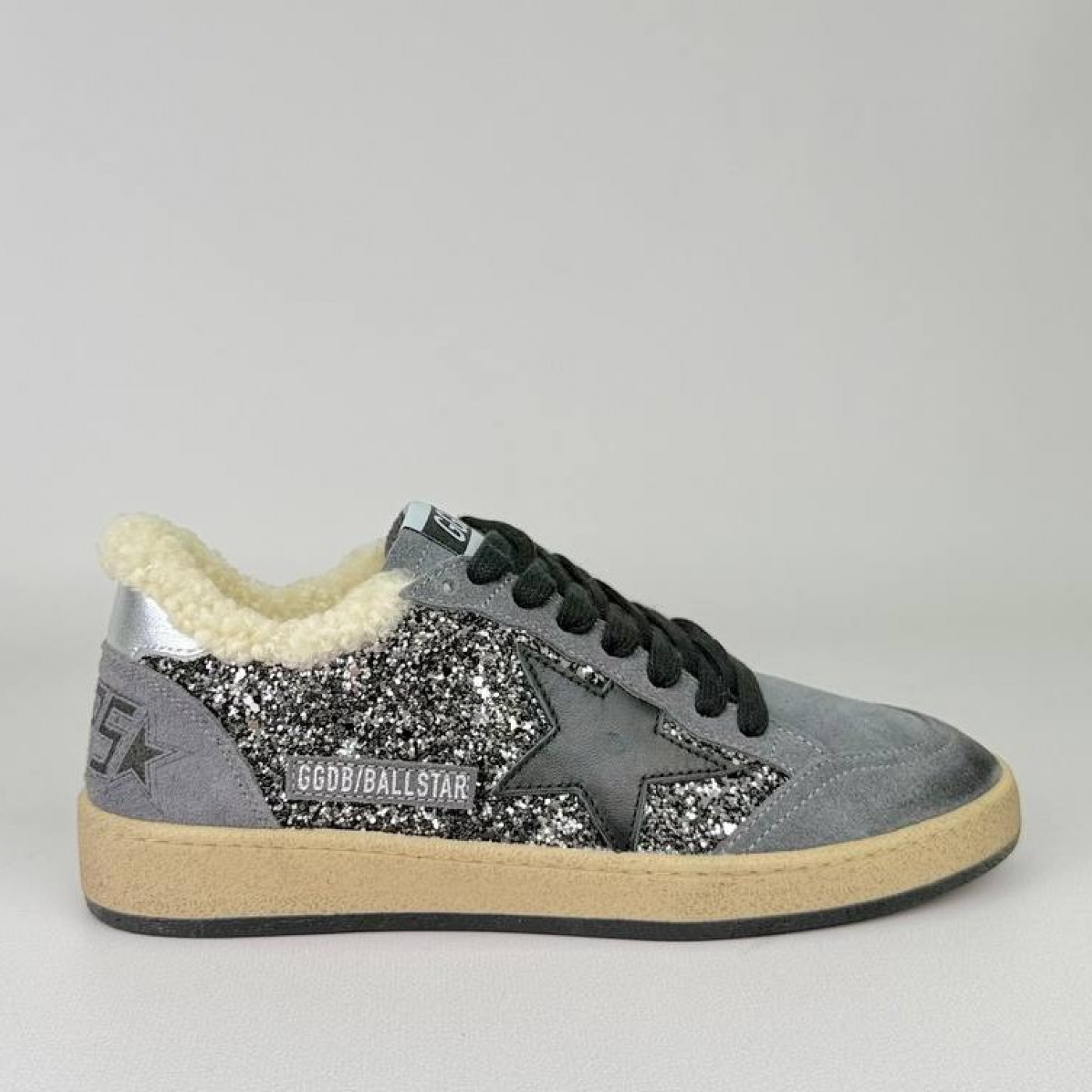 Зимние Golden Goose Ball Star / Глиттер серый