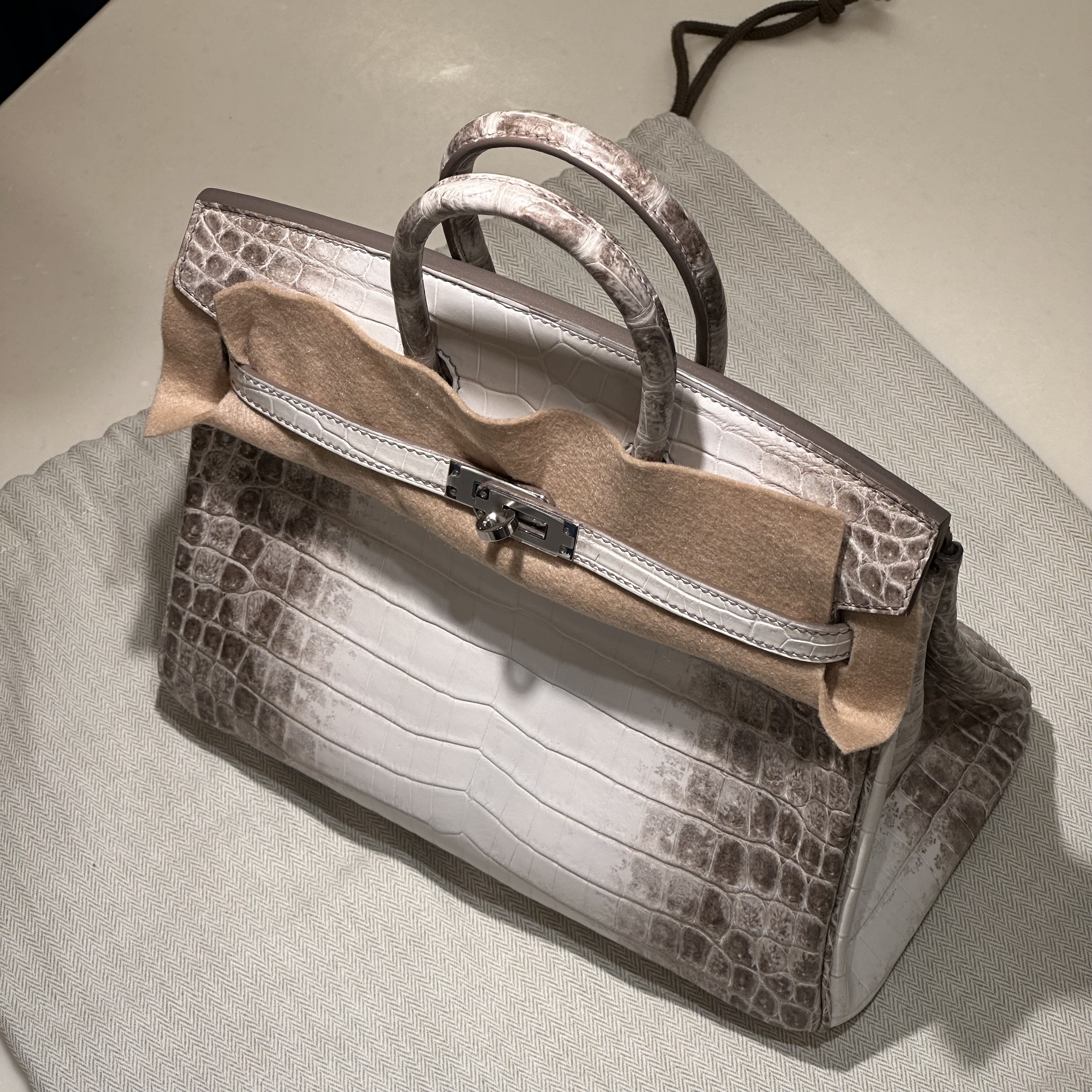 Hermes Birkin 25 cm Himalaya Crocodile Leather PHW