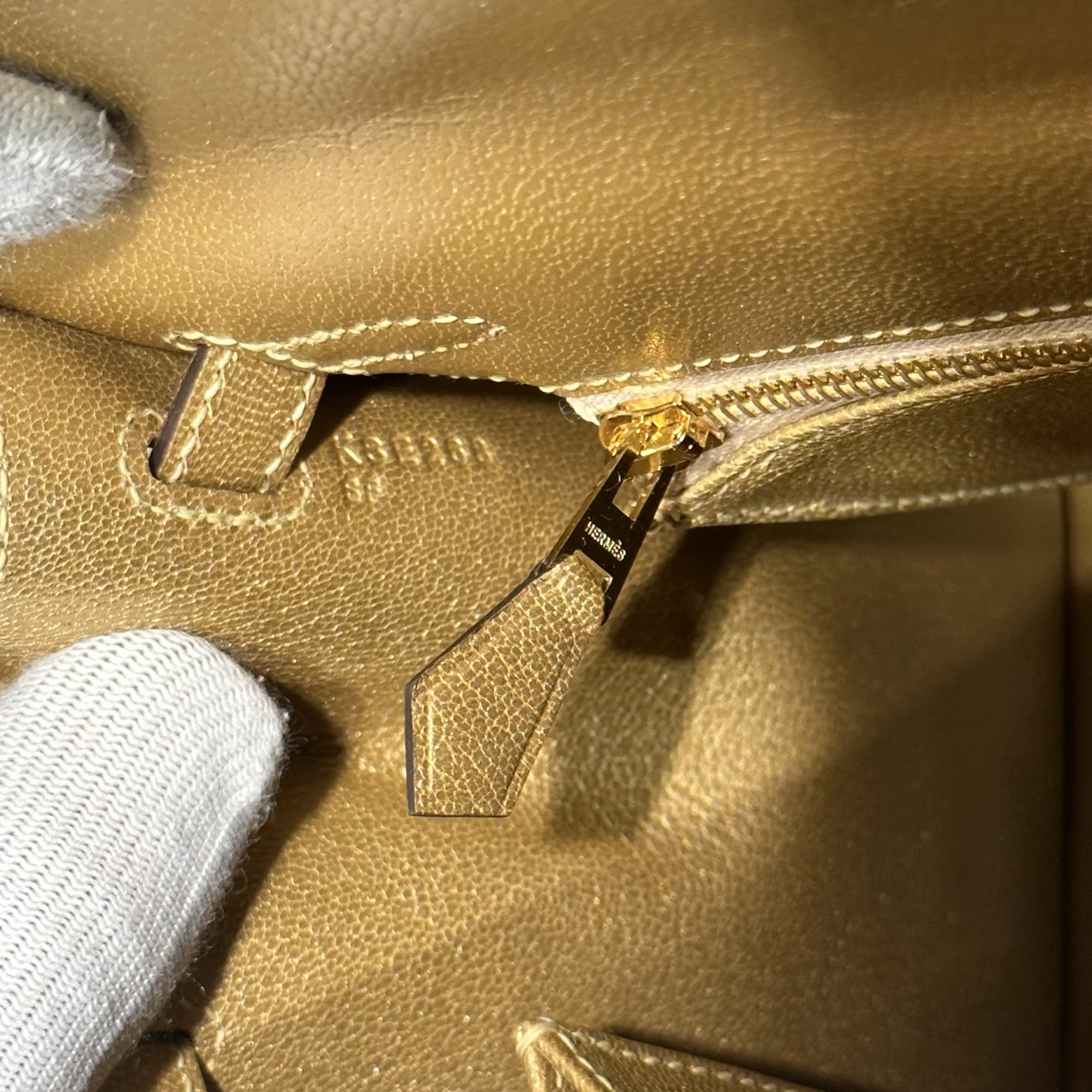 Hermes Kelly 25 Metallic Chèvre Leather PHW миниатюра 5