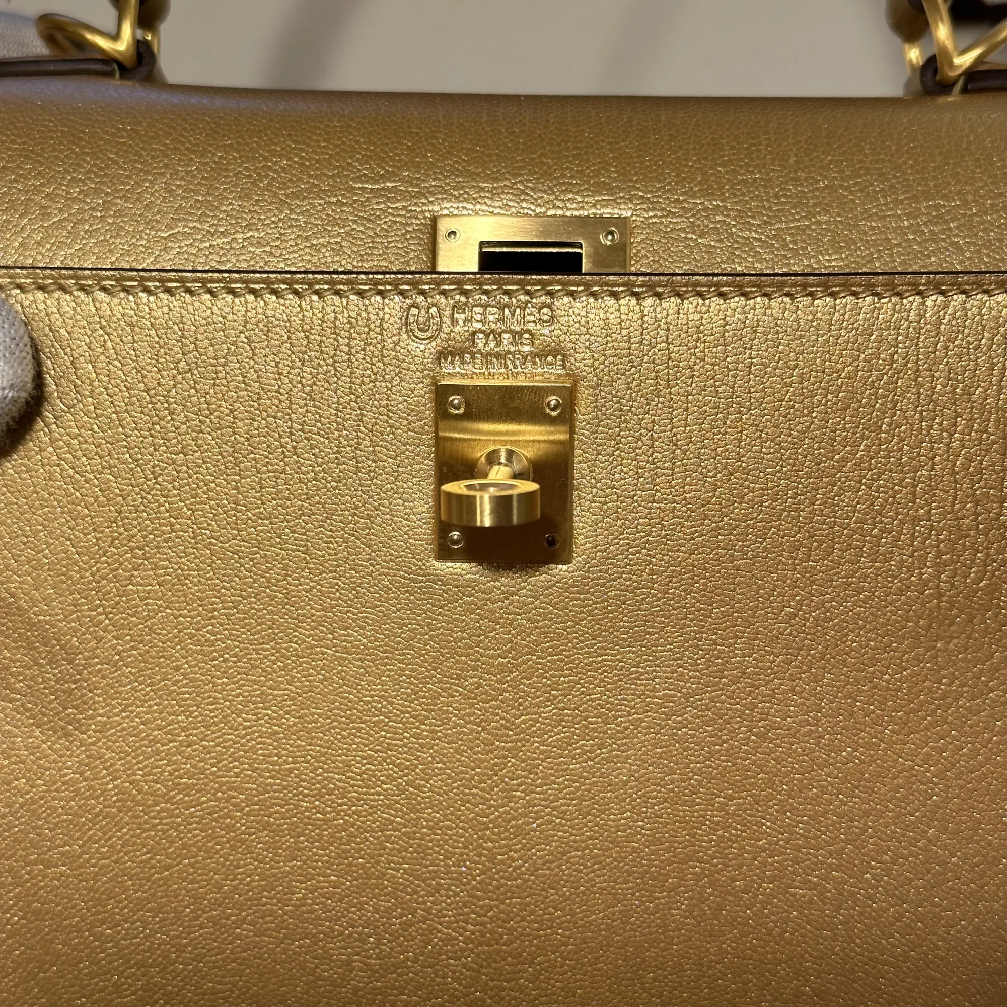 Hermes Kelly 25 Metallic Chèvre Leather PHW миниатюра 6