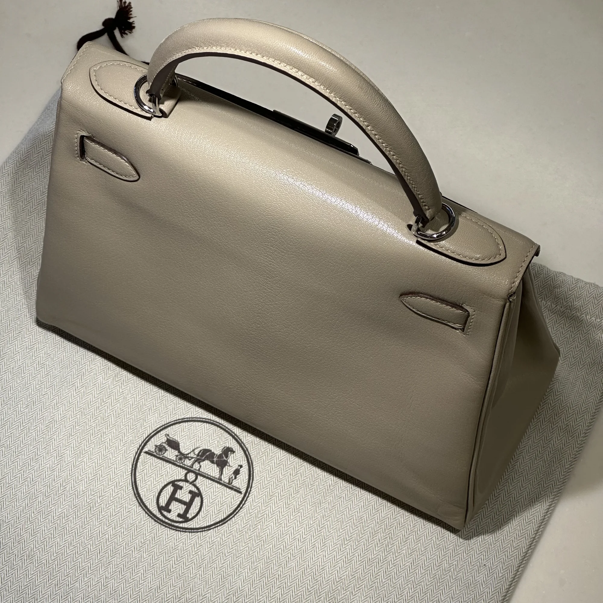 Hermes Kelly 28 Chèvre Leather PHW миниатюра 2