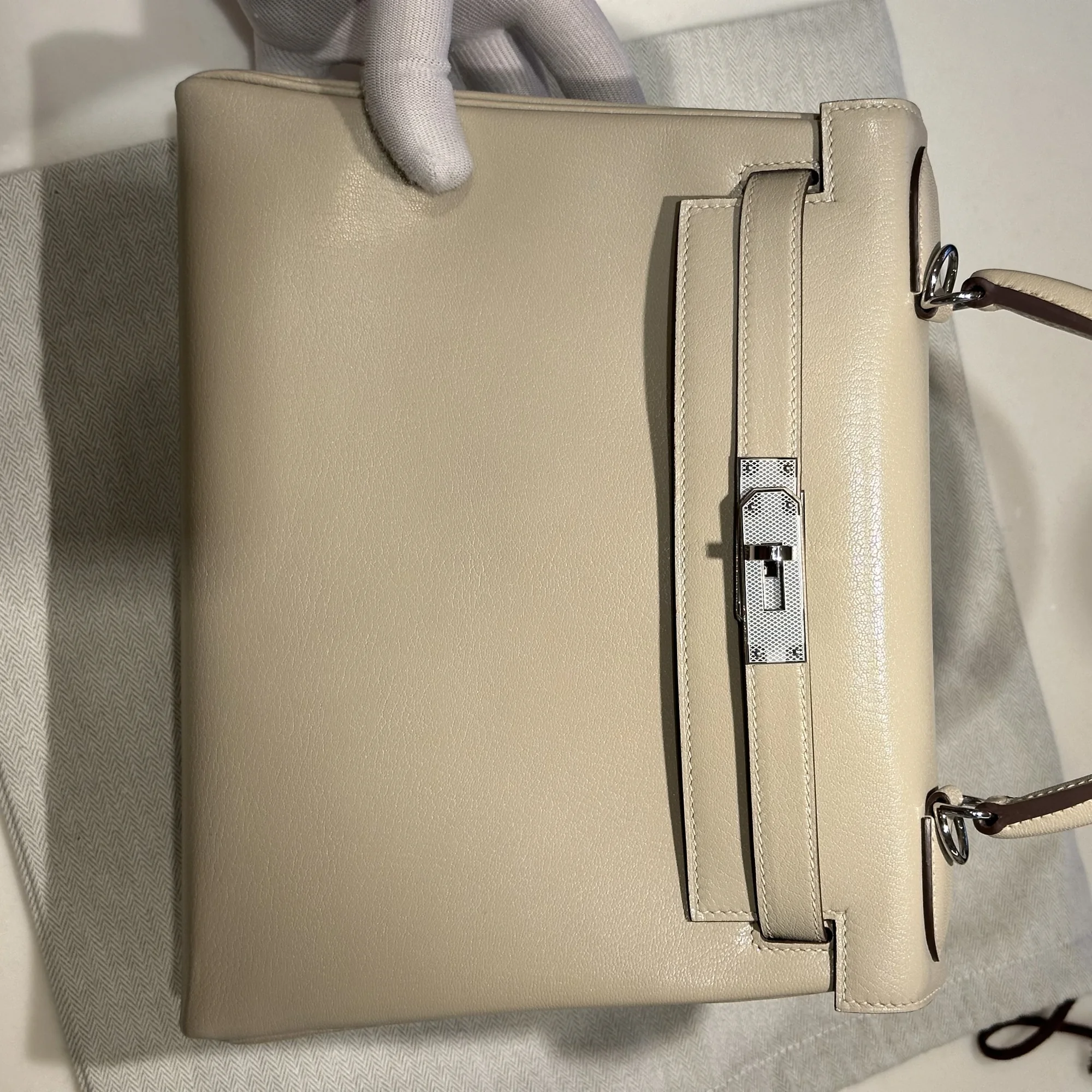 Hermes Kelly 28 Chèvre Leather PHW миниатюра 3