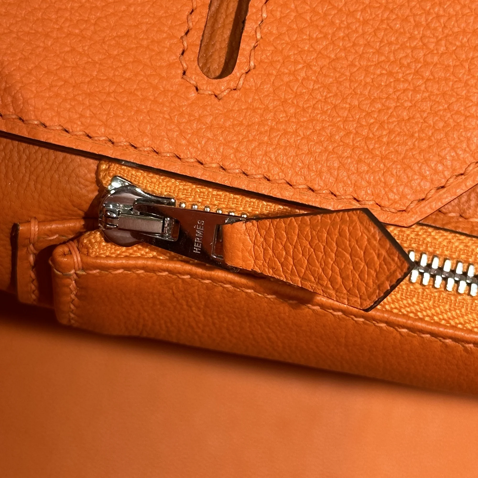 Hermes Birkin 35 Evercolor Leather Orange PHW миниатюра 5
