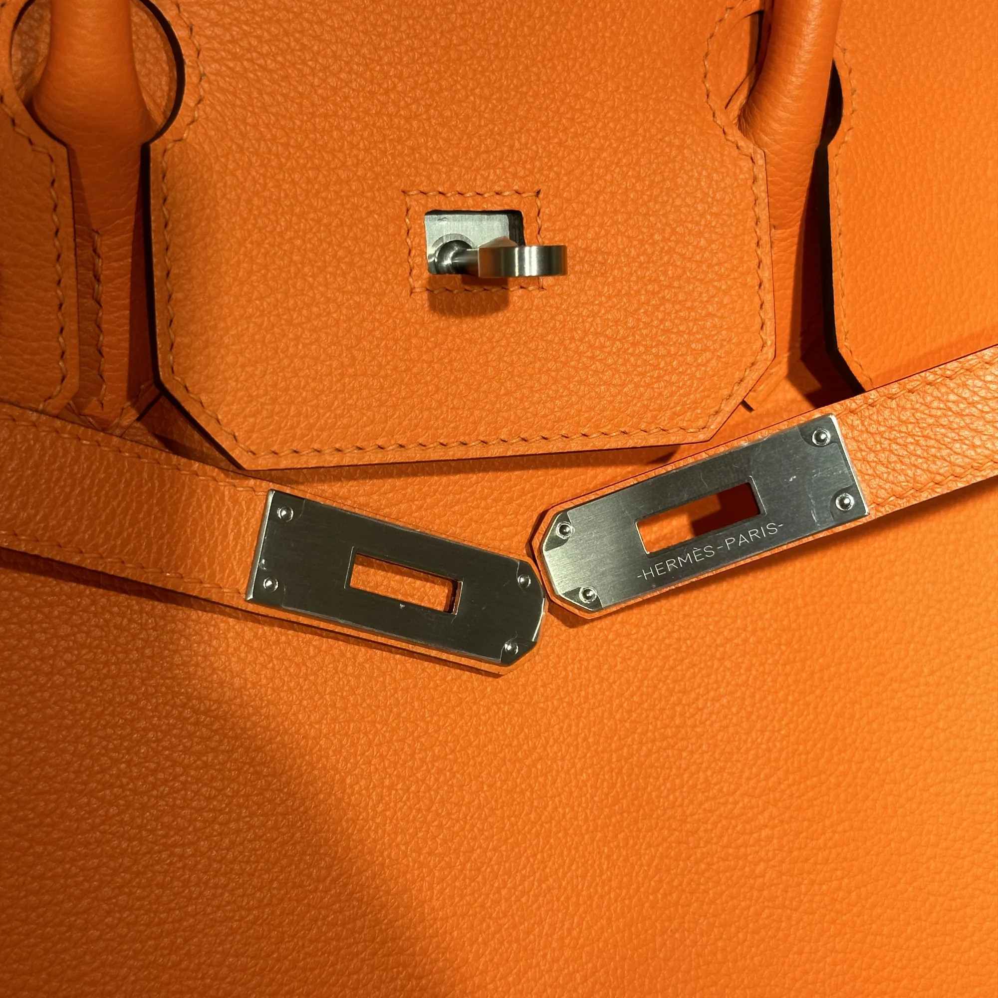 Hermes Birkin 35 Evercolor Leather Orange PHW миниатюра 10