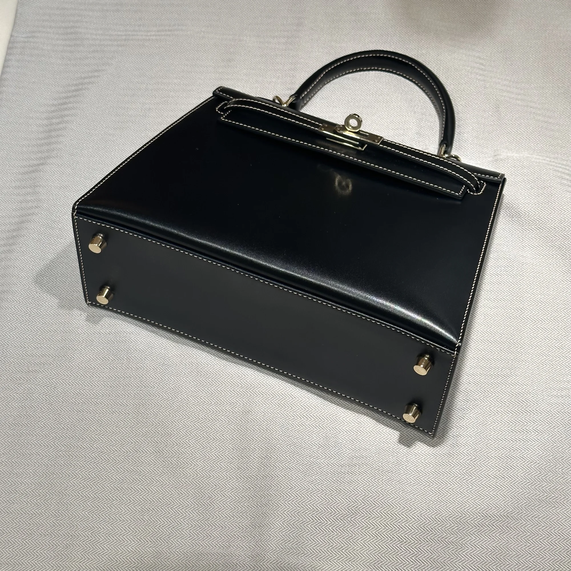 Hermes Kelly 28 Box Leather Noir GHW миниатюра 4