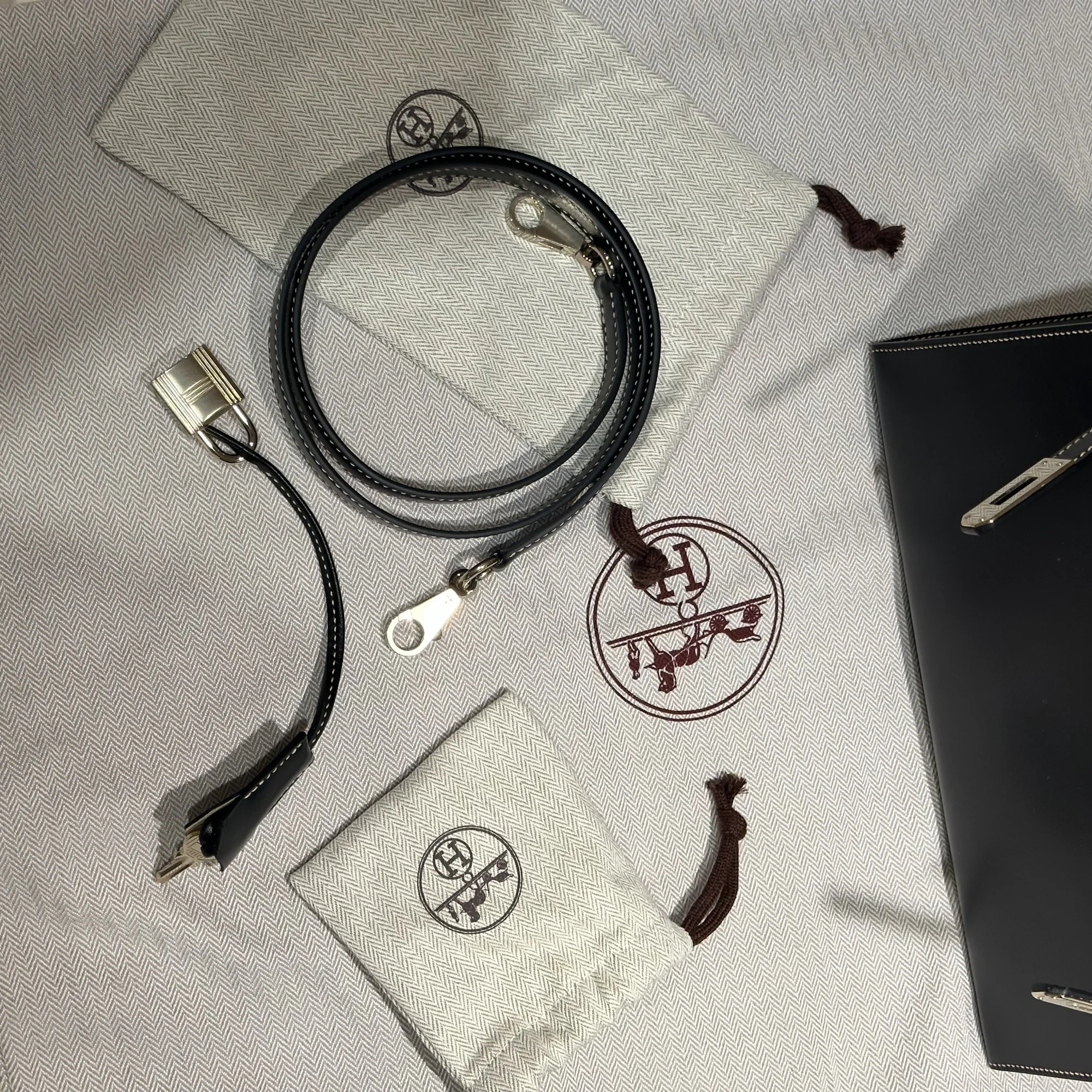 Hermes Kelly 28 Box Leather Noir GHW миниатюра 5