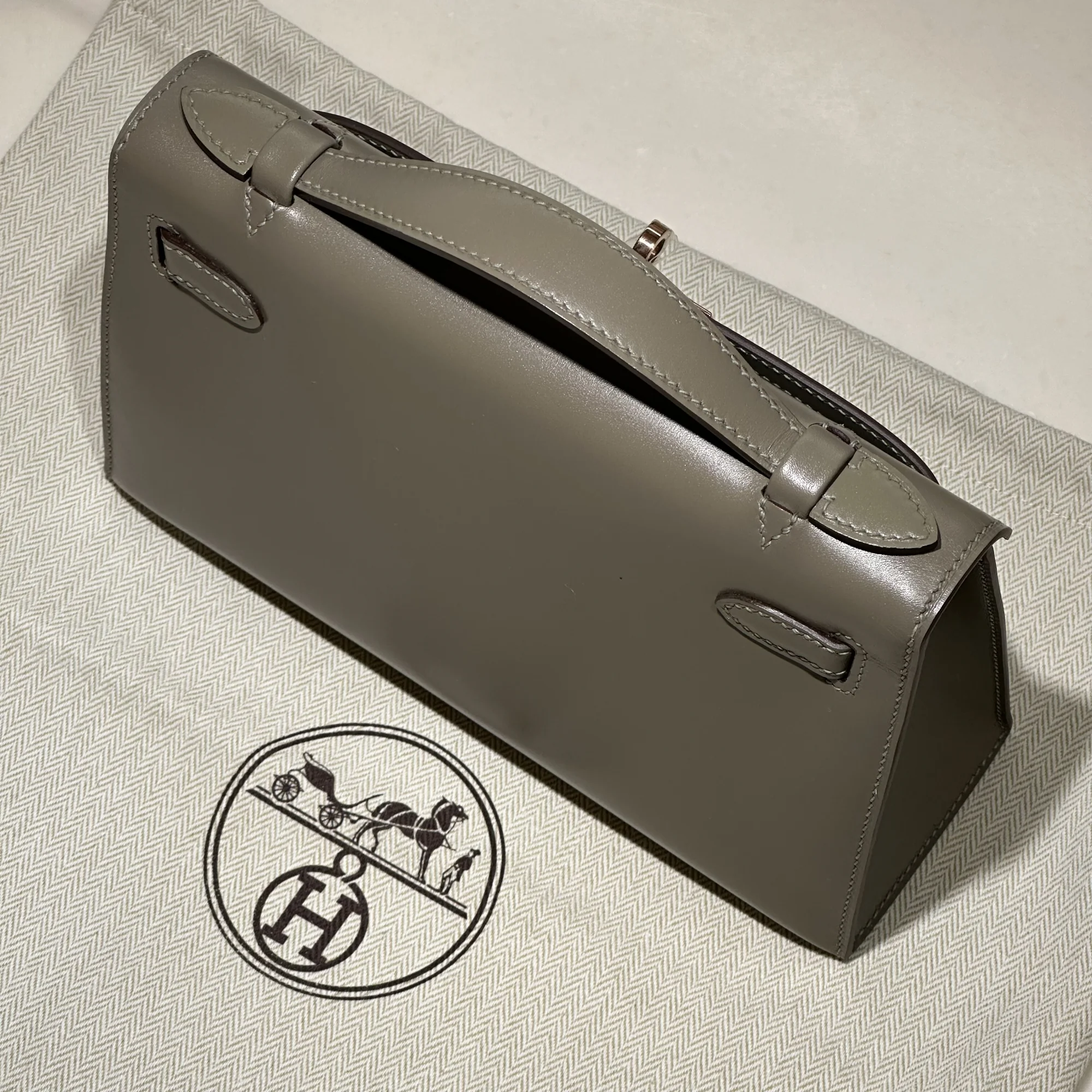 Hermes Kelly Pochette 22 Box Leather Gold миниатюра 2