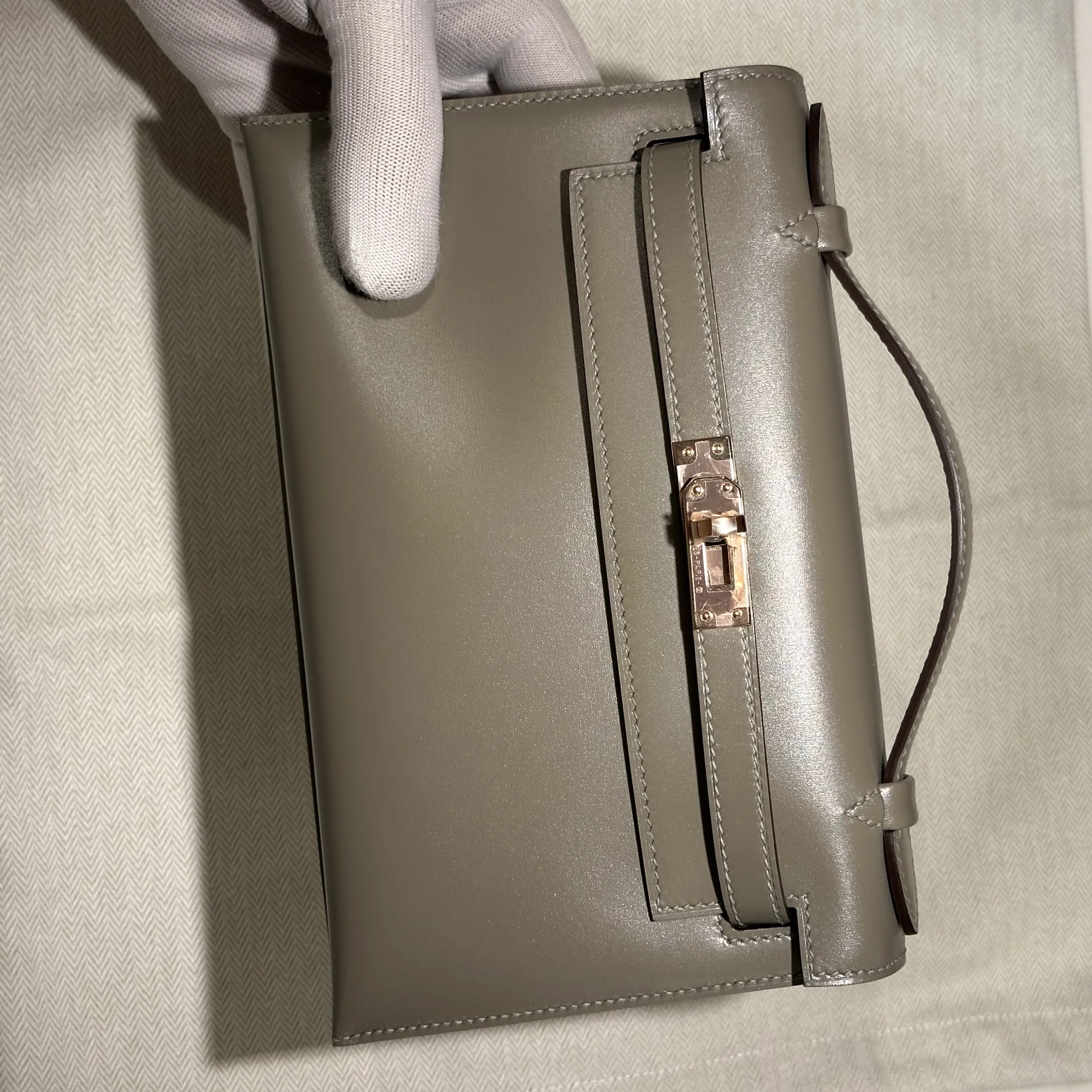 Hermes Kelly Pochette 22 Box Leather Gold миниатюра 3