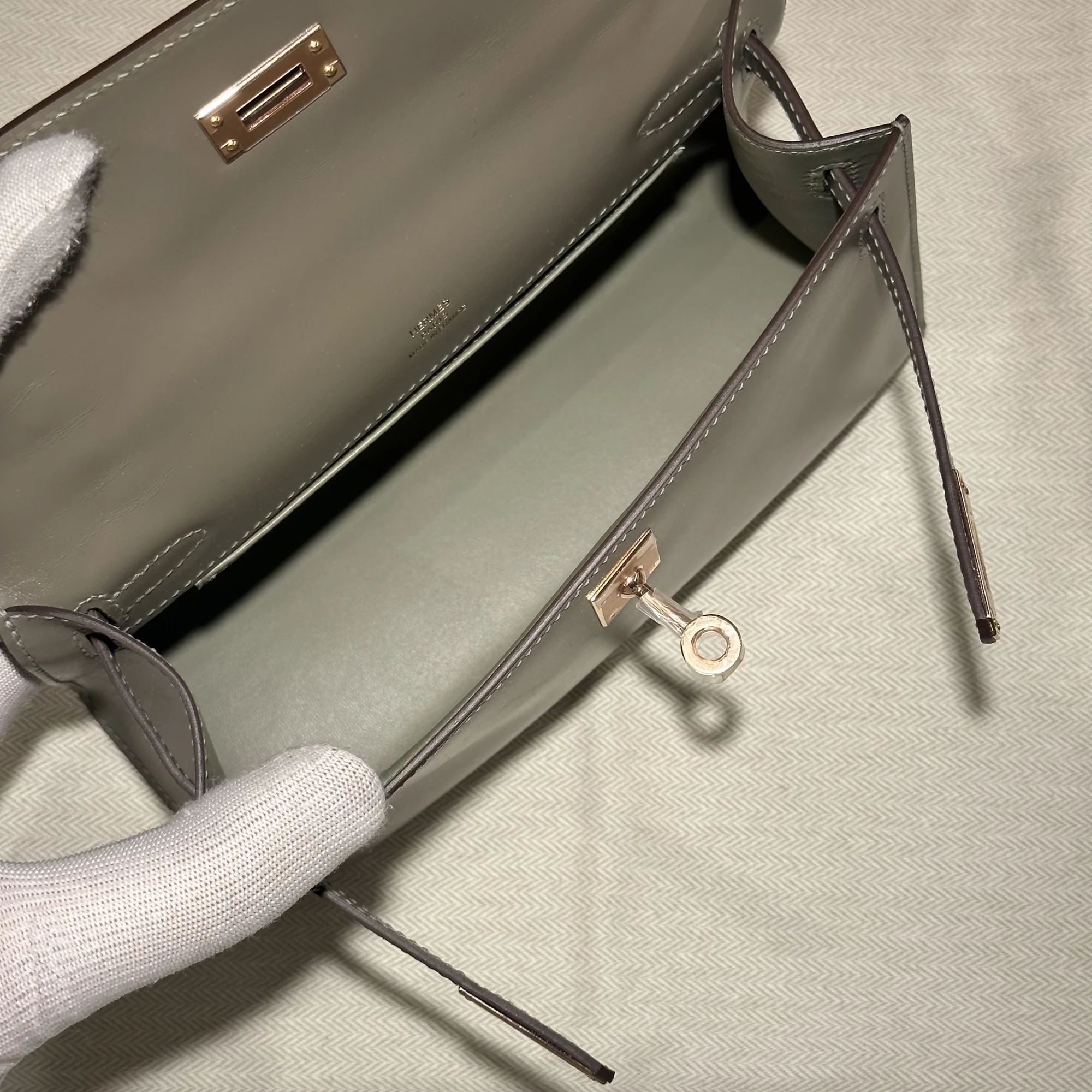 Hermes Kelly Pochette 22 Box Leather Gold миниатюра 6