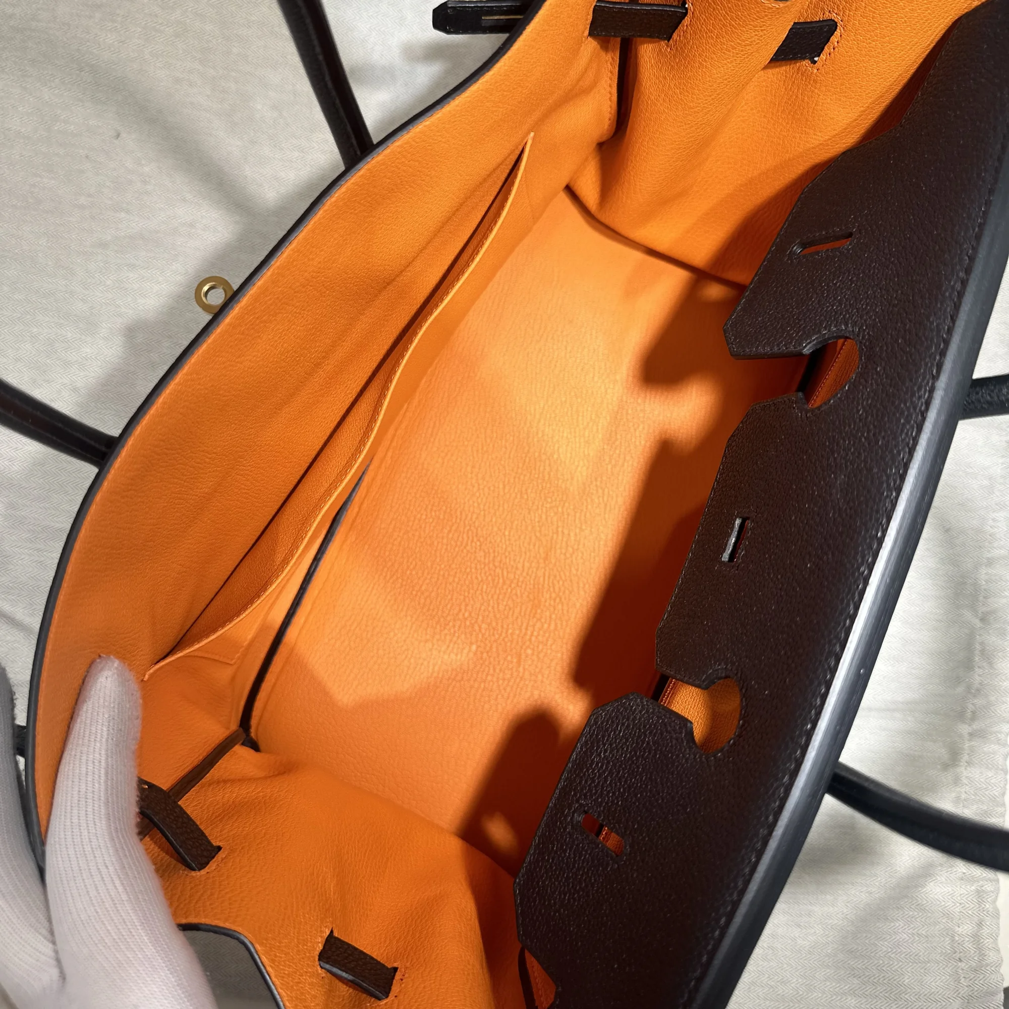 Hermes Birkin 35 Togo Leather Orange PHW миниатюра 7