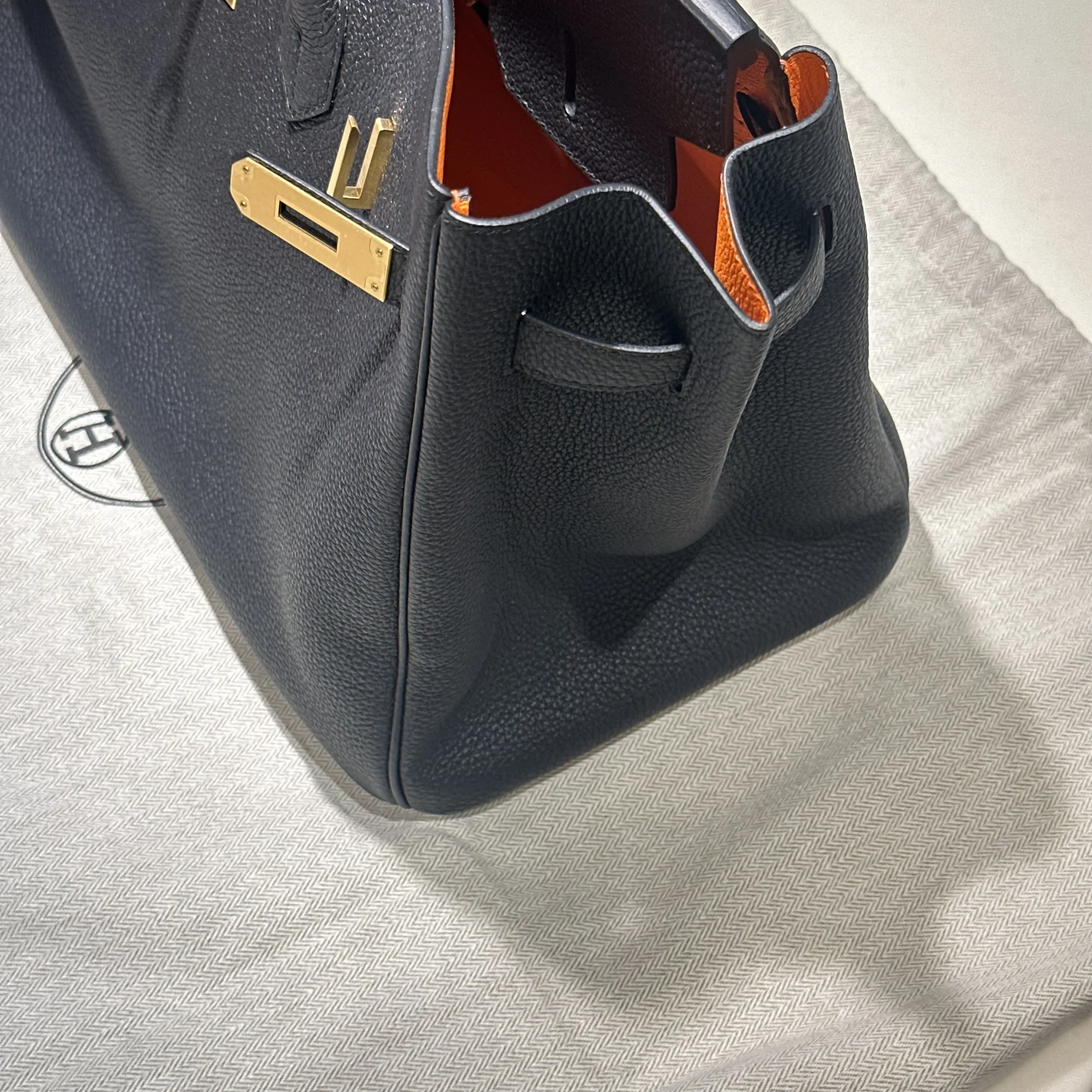 Hermes Birkin 35 Togo Leather Orange PHW миниатюра 9