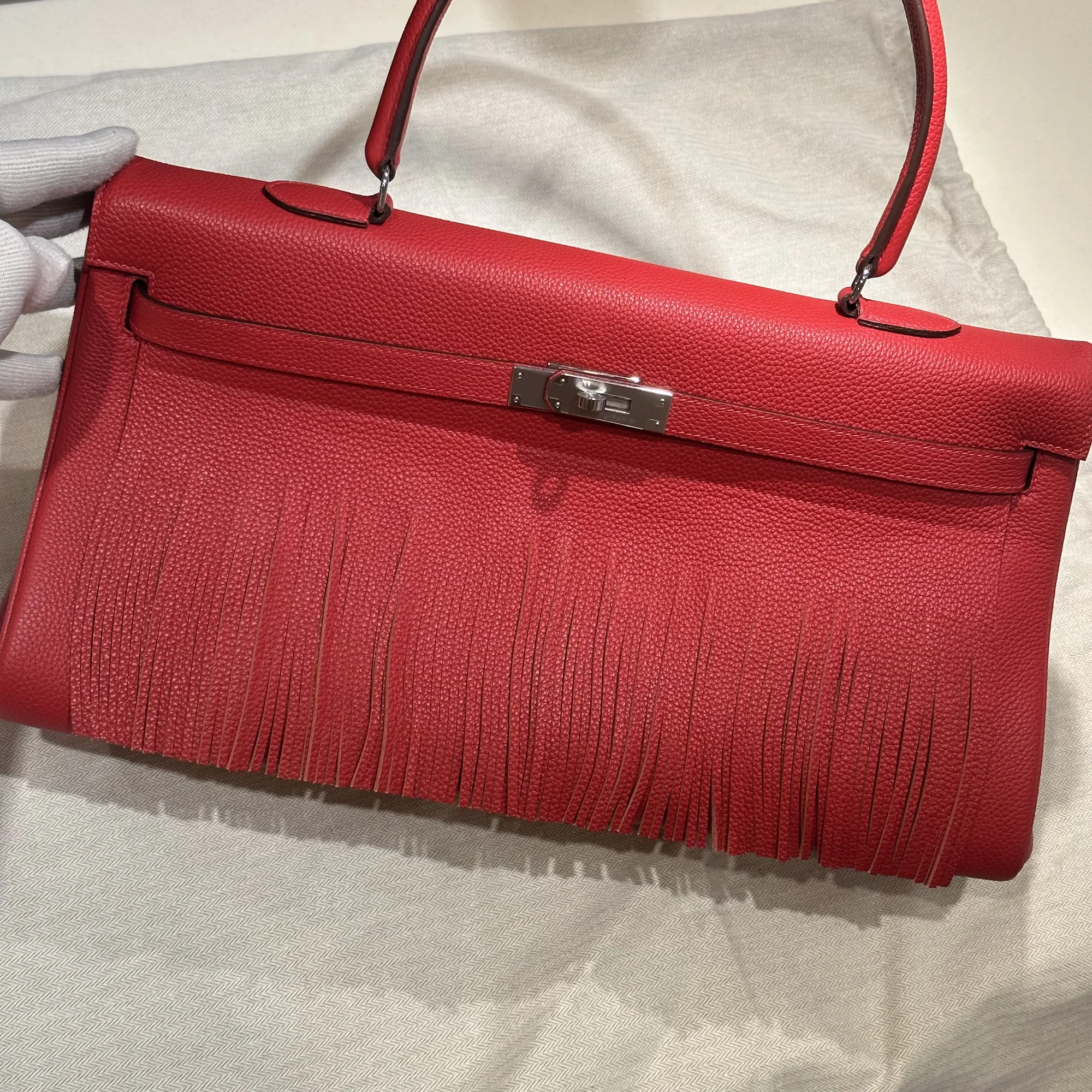 Hermes Kelly Shoulder 42 Togo Leather PHW миниатюра 3