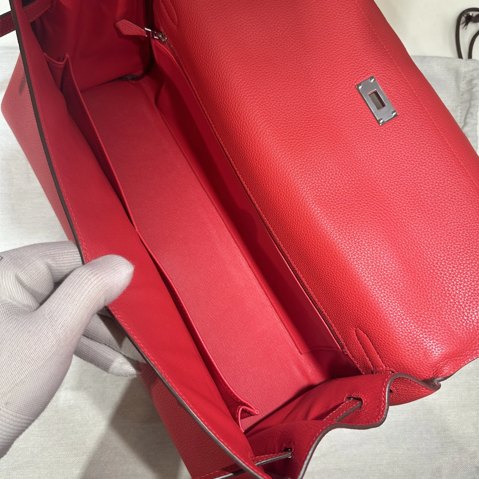 Hermes Kelly Shoulder 42 Togo Leather PHW миниатюра 9