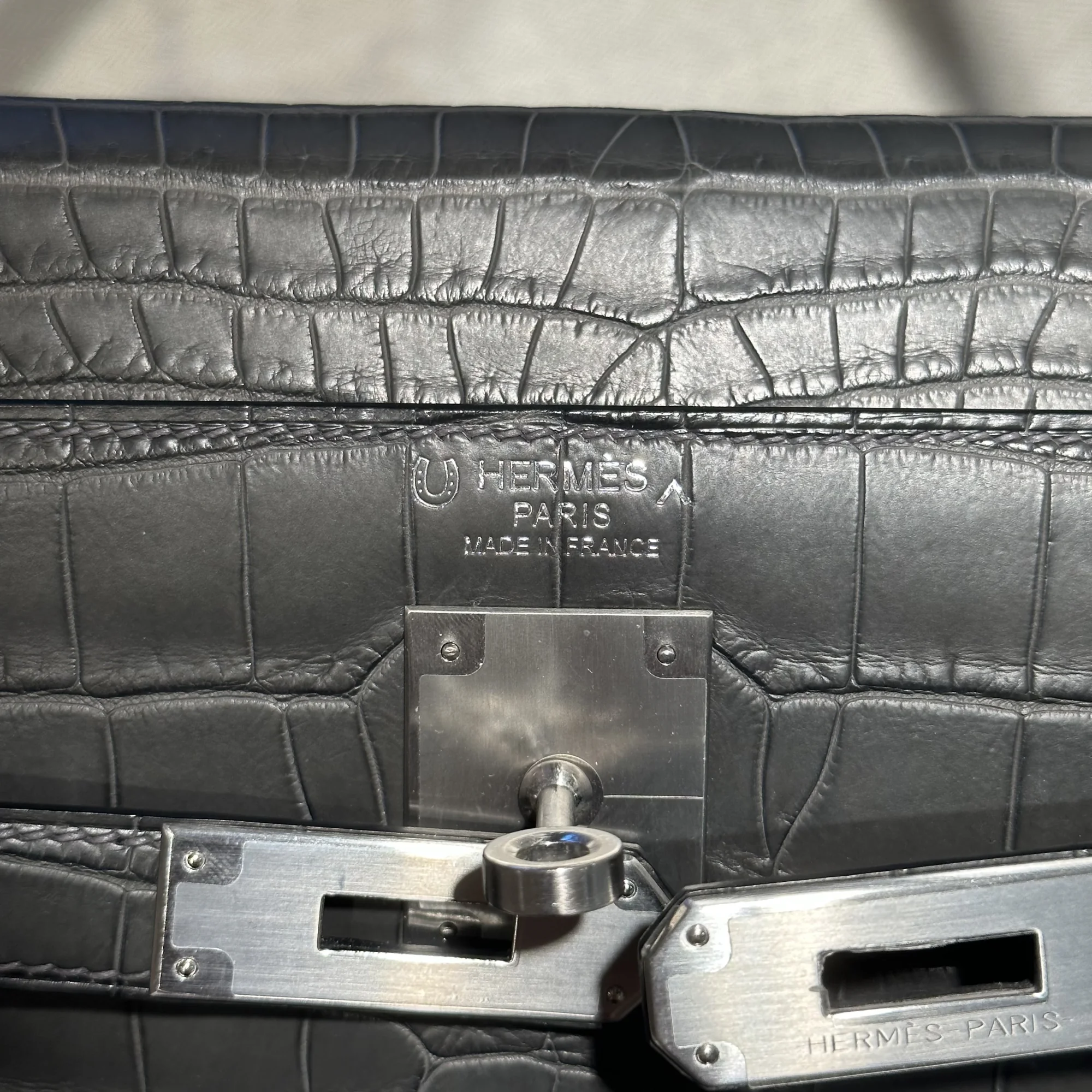 Hermes Kelly 32 Porosus Crocodile Leather PHW миниатюра 4