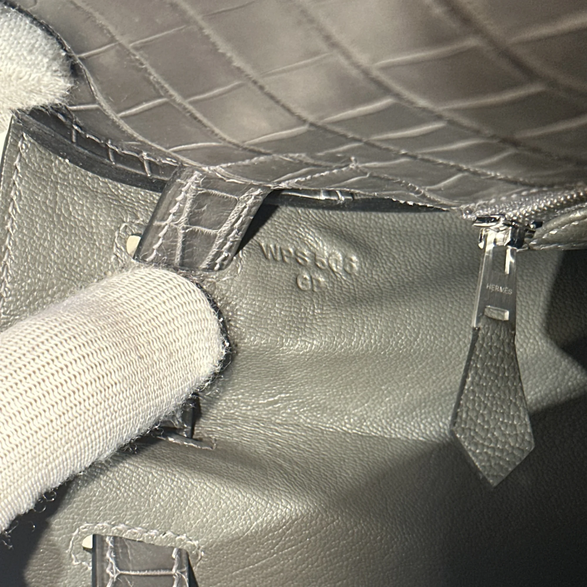 Hermes Kelly 32 Porosus Crocodile Leather PHW миниатюра 7