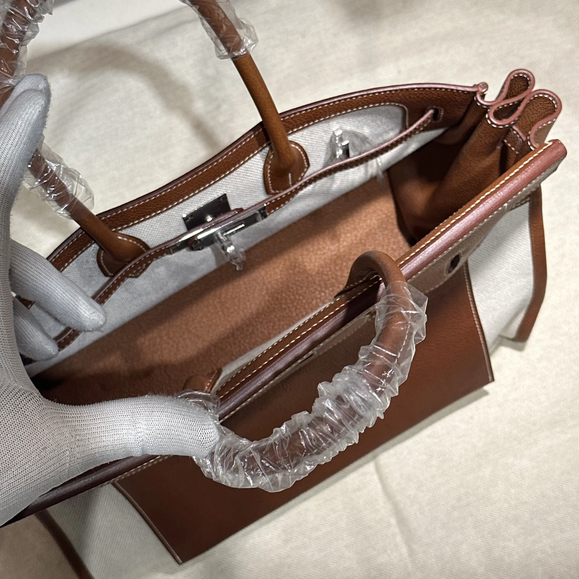 Hermes Birkin Upside Down 35 Barenia Leather RHW миниатюра 4