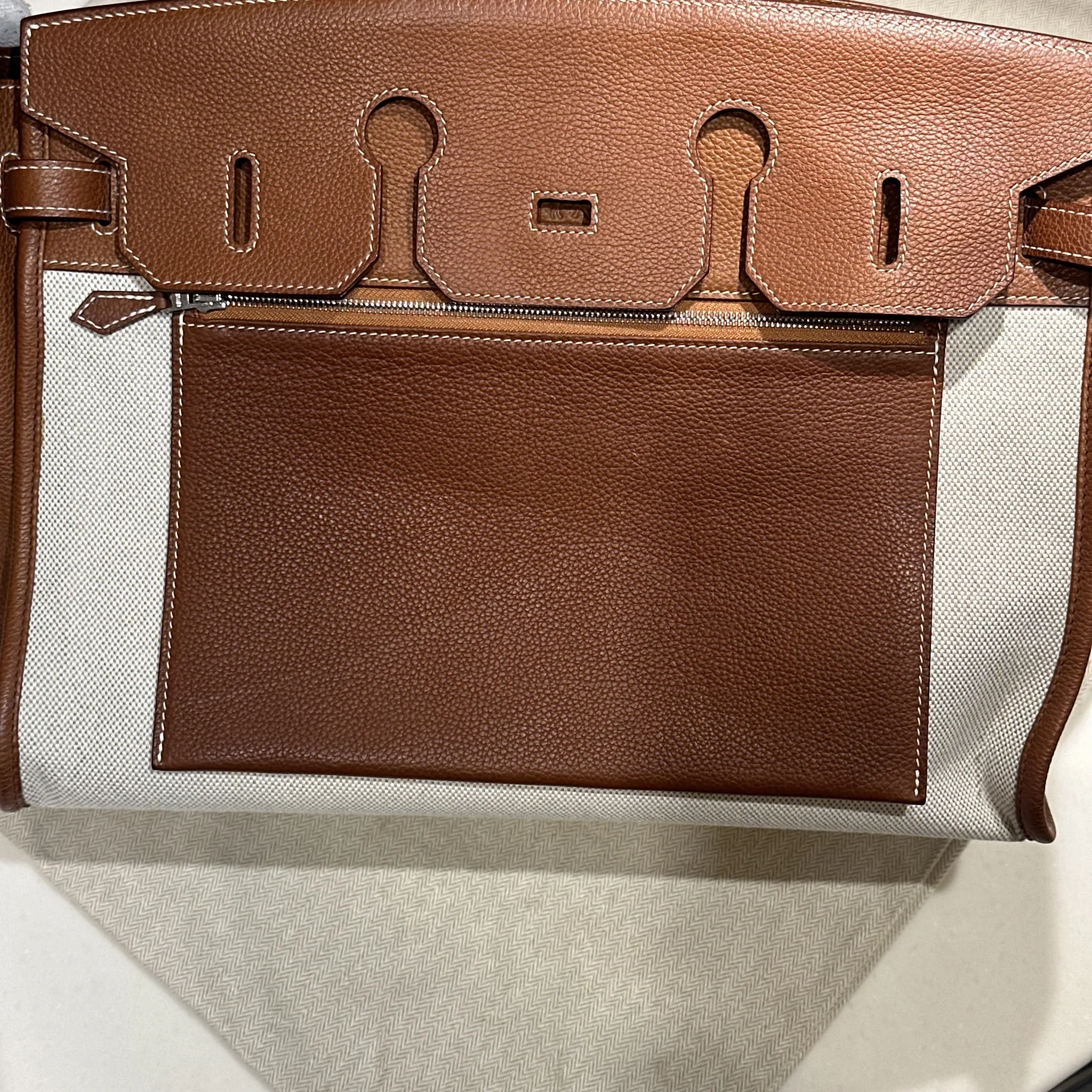 Hermes Birkin Upside Down 35 Barenia Leather RHW миниатюра 6