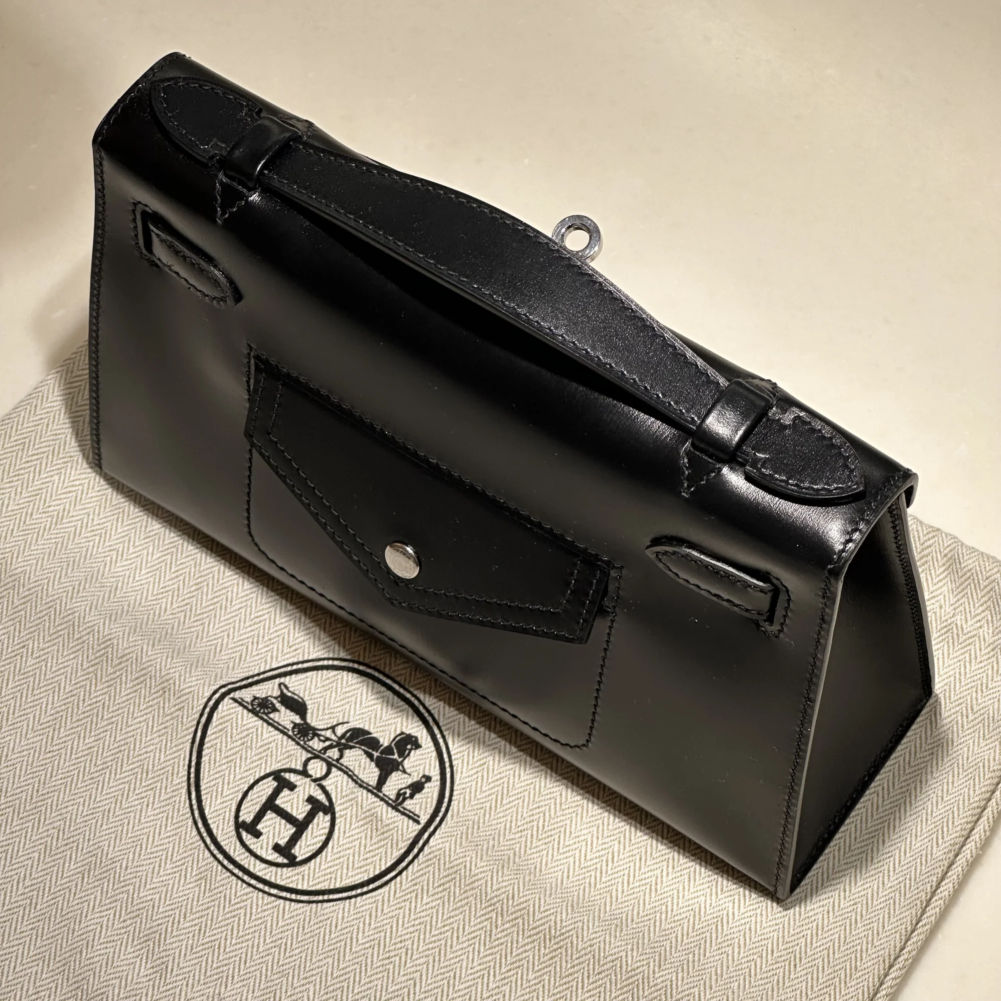 Hermes Kelly Pochette Rock 22 Swift Leather Silver миниатюра 2