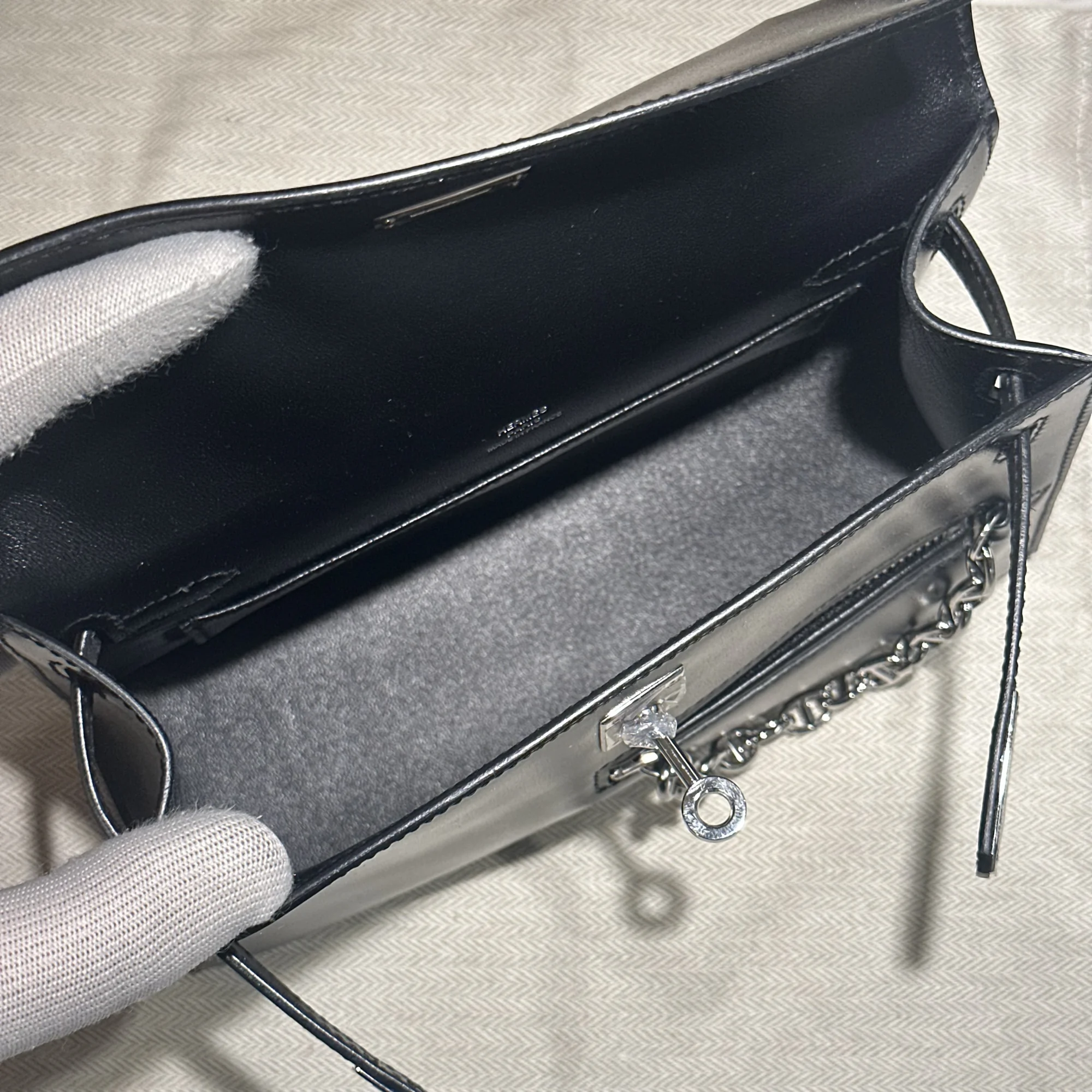 Hermes Kelly Pochette Rock 22 Swift Leather Silver миниатюра 7