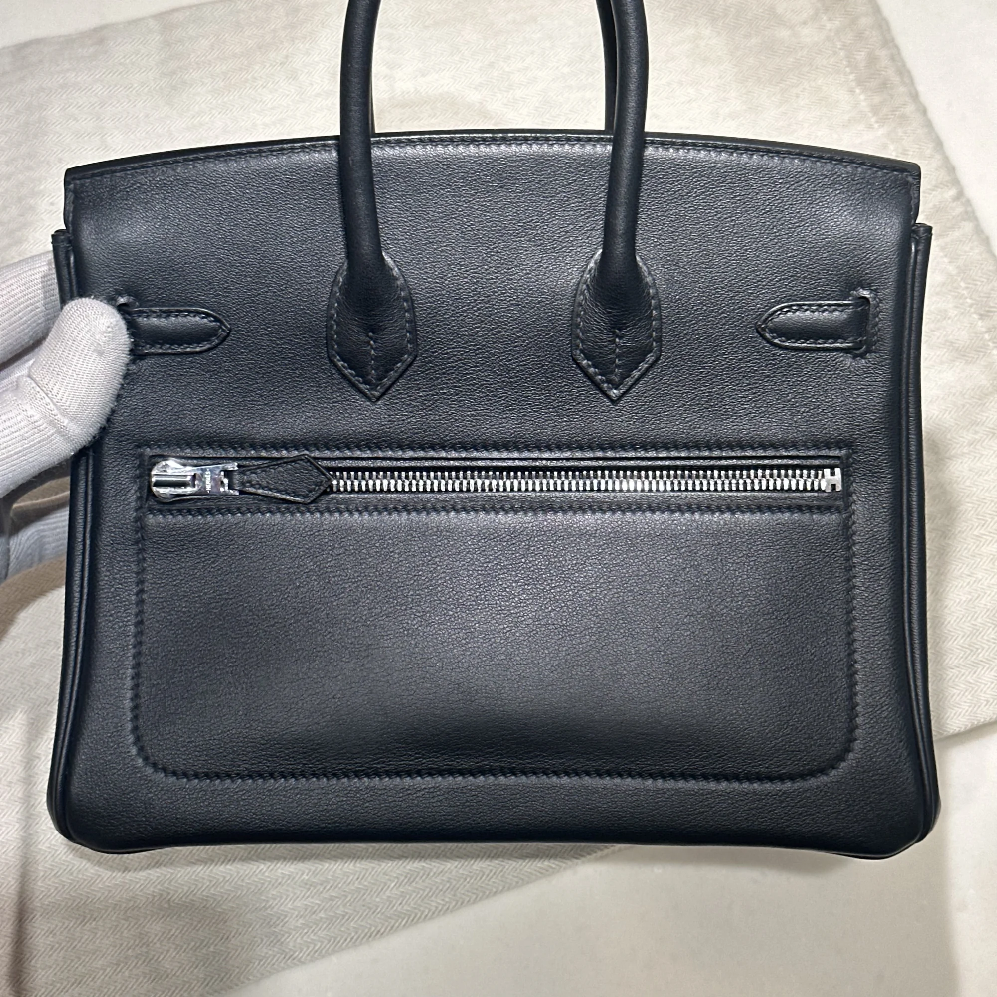 Hermes Birkin Rock 25 Veau Volupto Leather Silver миниатюра 5